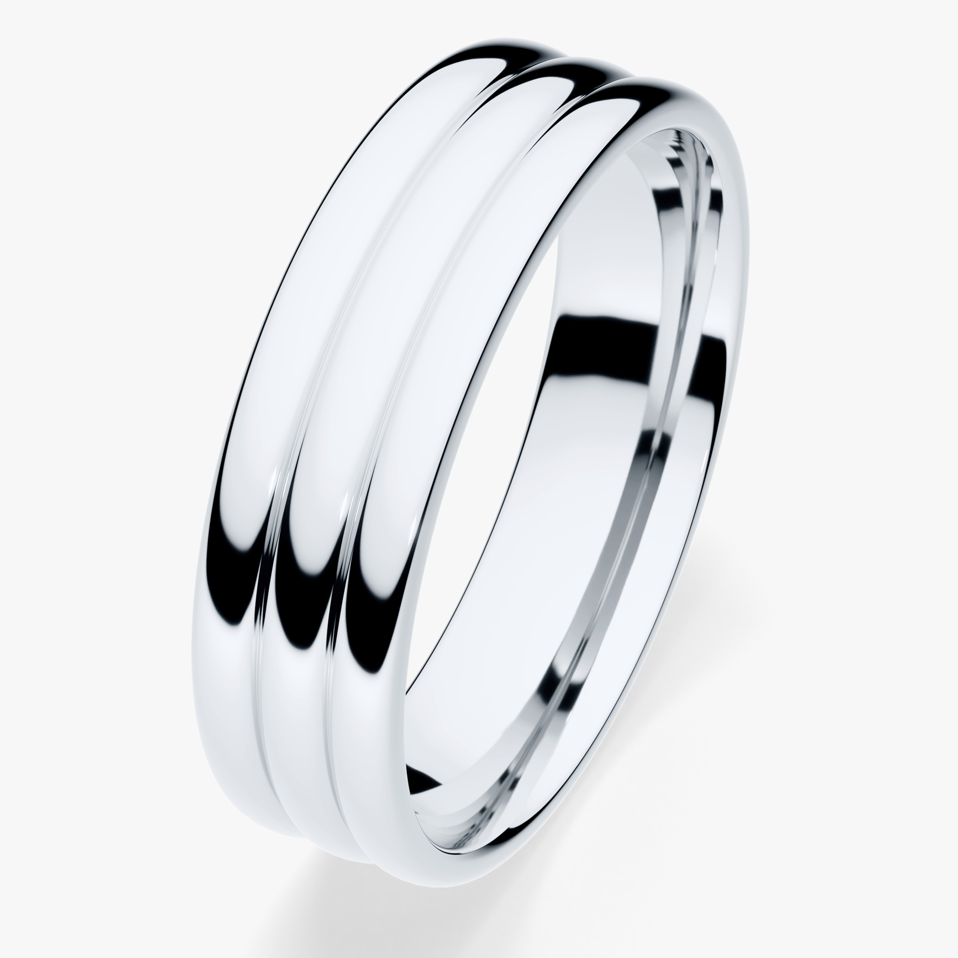 Obrączka ślubna Modern 2 z białego złota 5mm