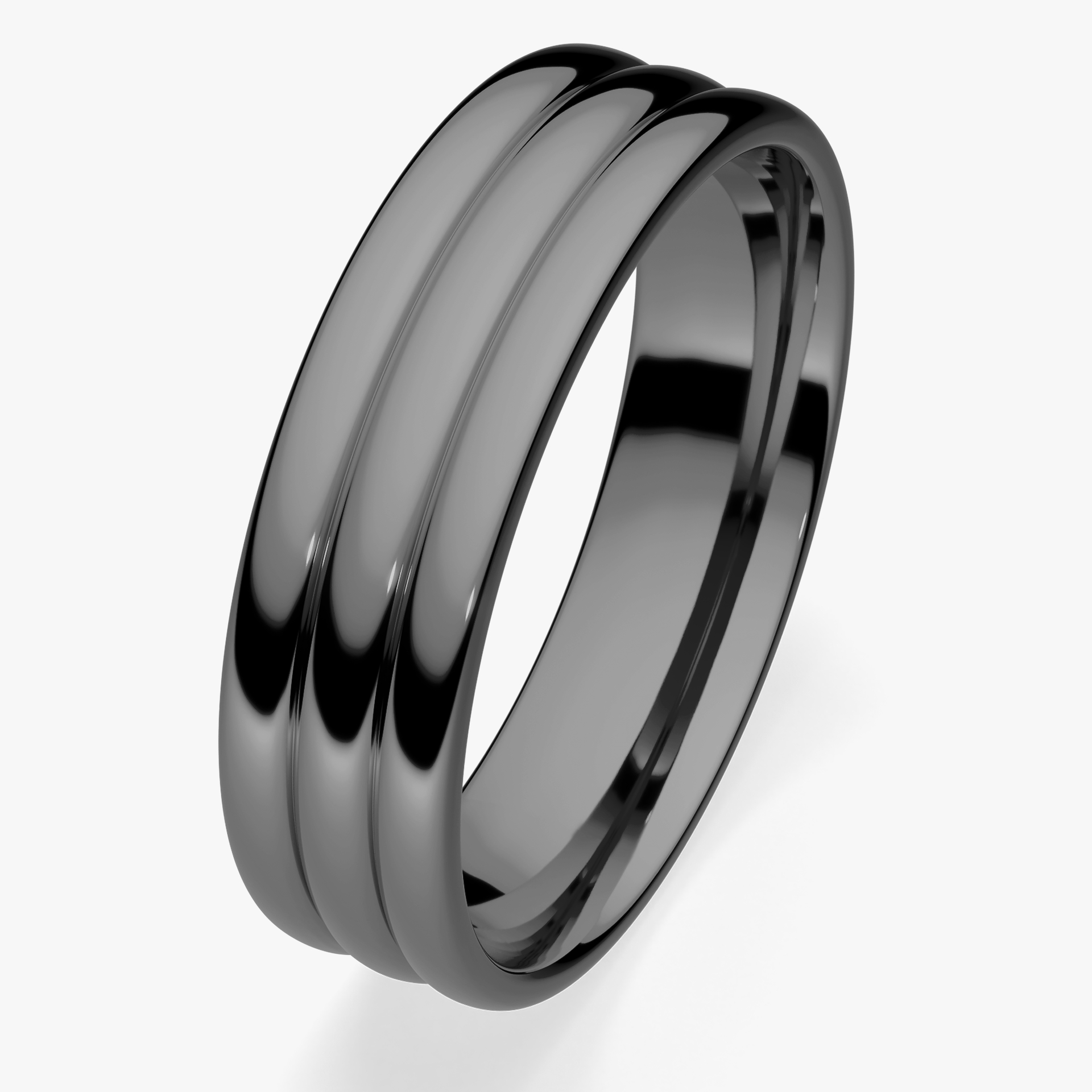 Obrączka ślubna Modern 2 z czarnego złota 5mm