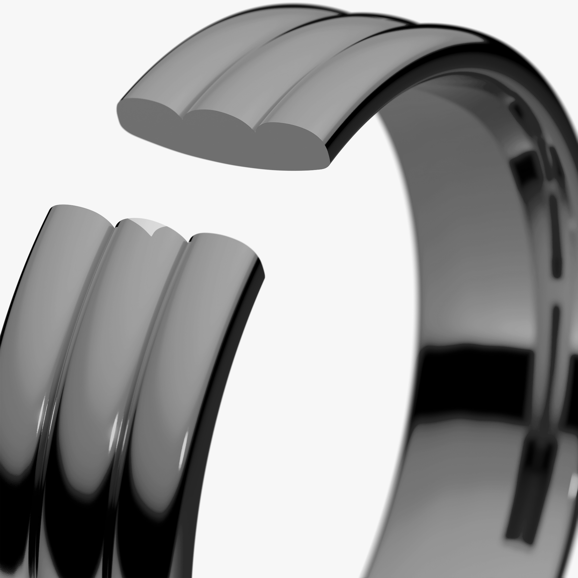 Obrączka ślubna Modern 2 z czarnego złota 5mm