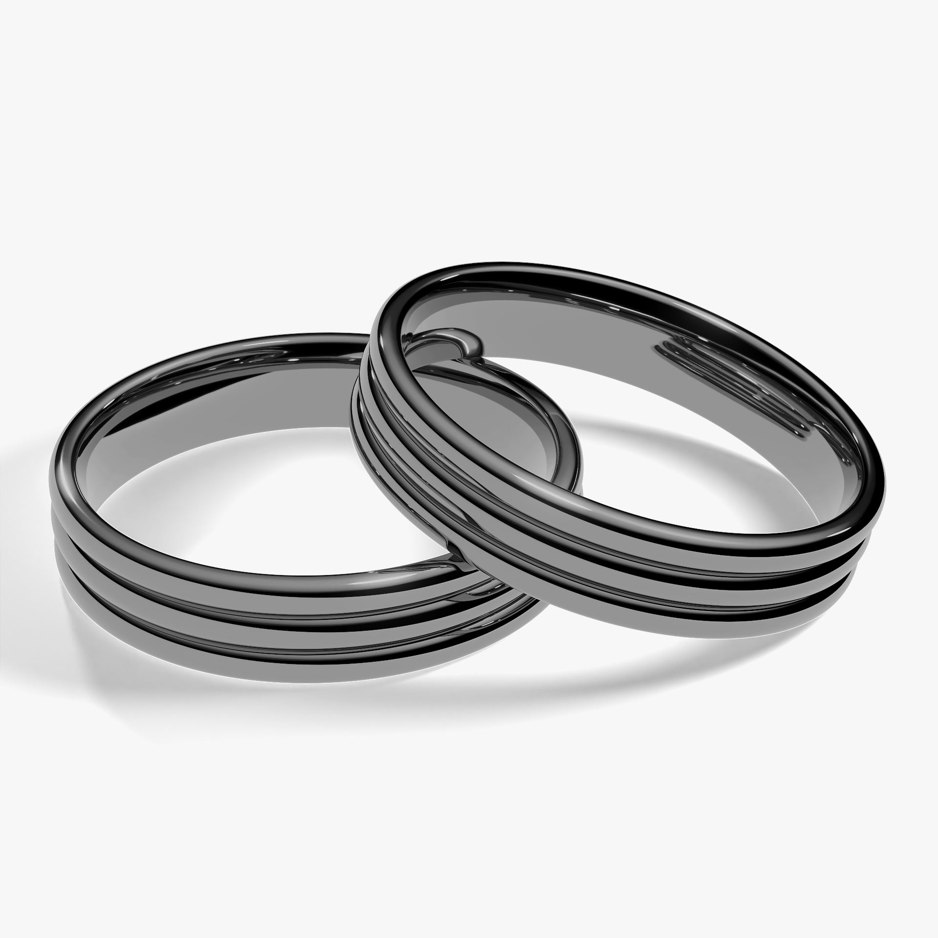 Obraczka slubna modern three 5 mm z czarnego zlota 04