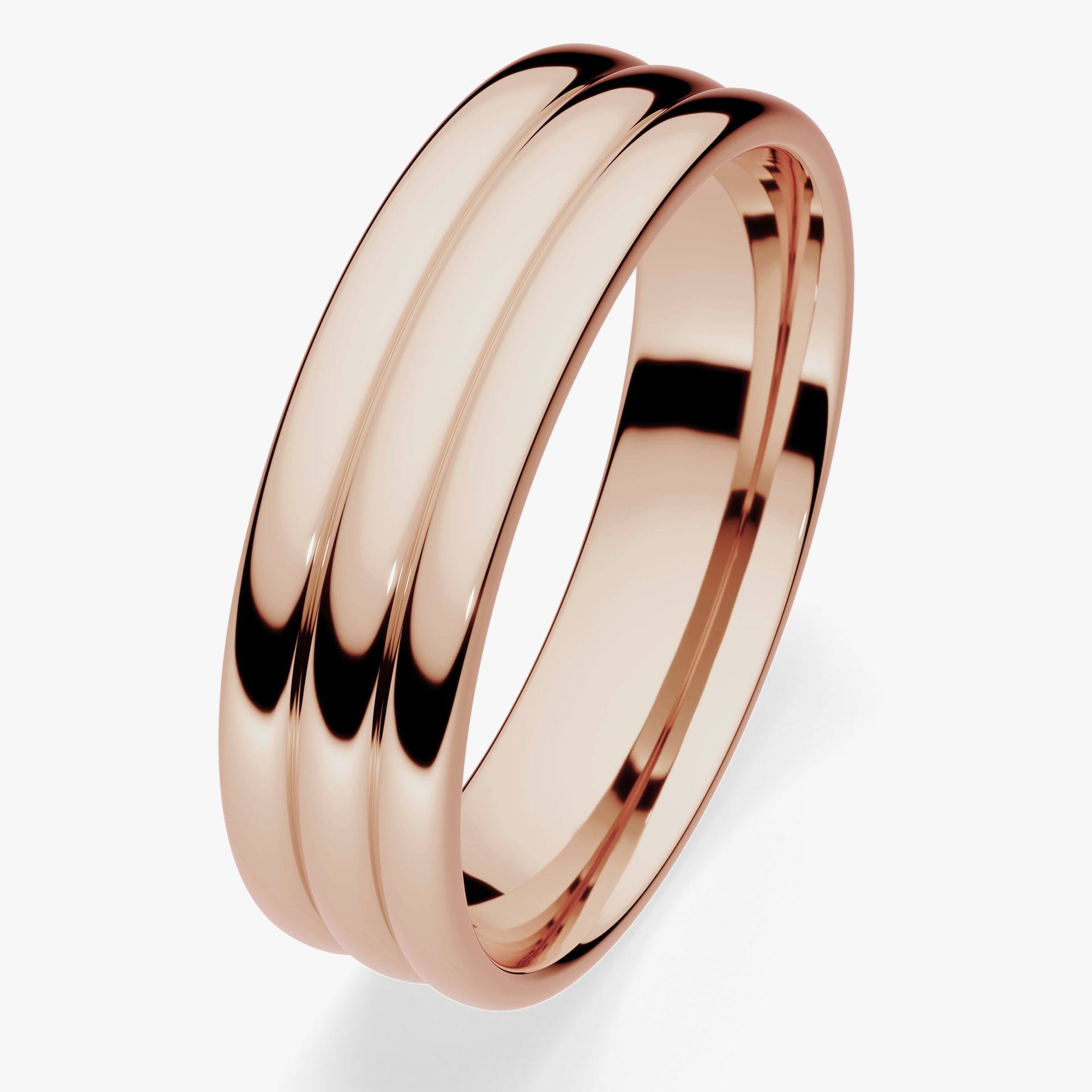 Obrączka ślubna Modern 2 z różowego złota 5mm