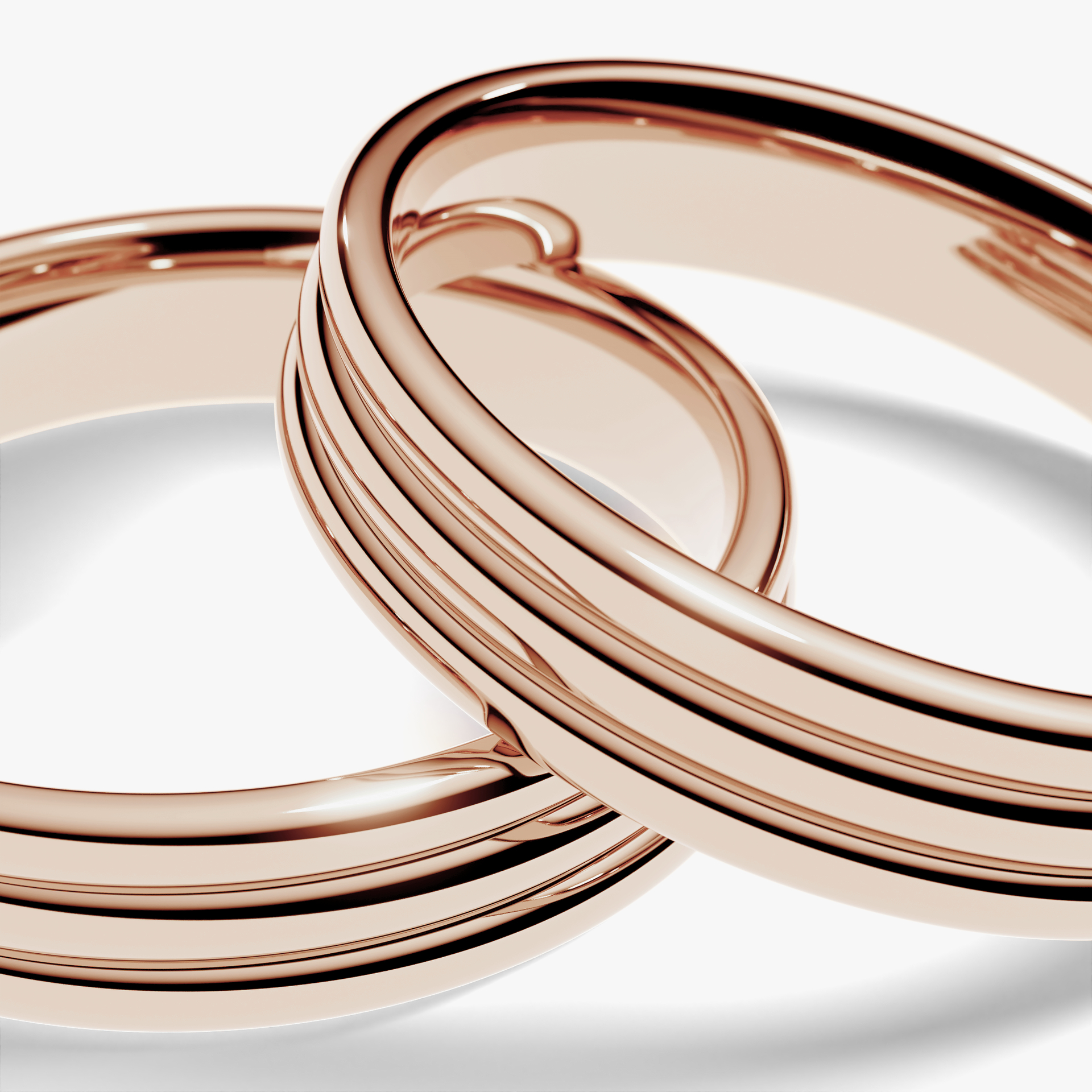 Obraczka slubna modern three 5 mm z rozowego zlota 05
