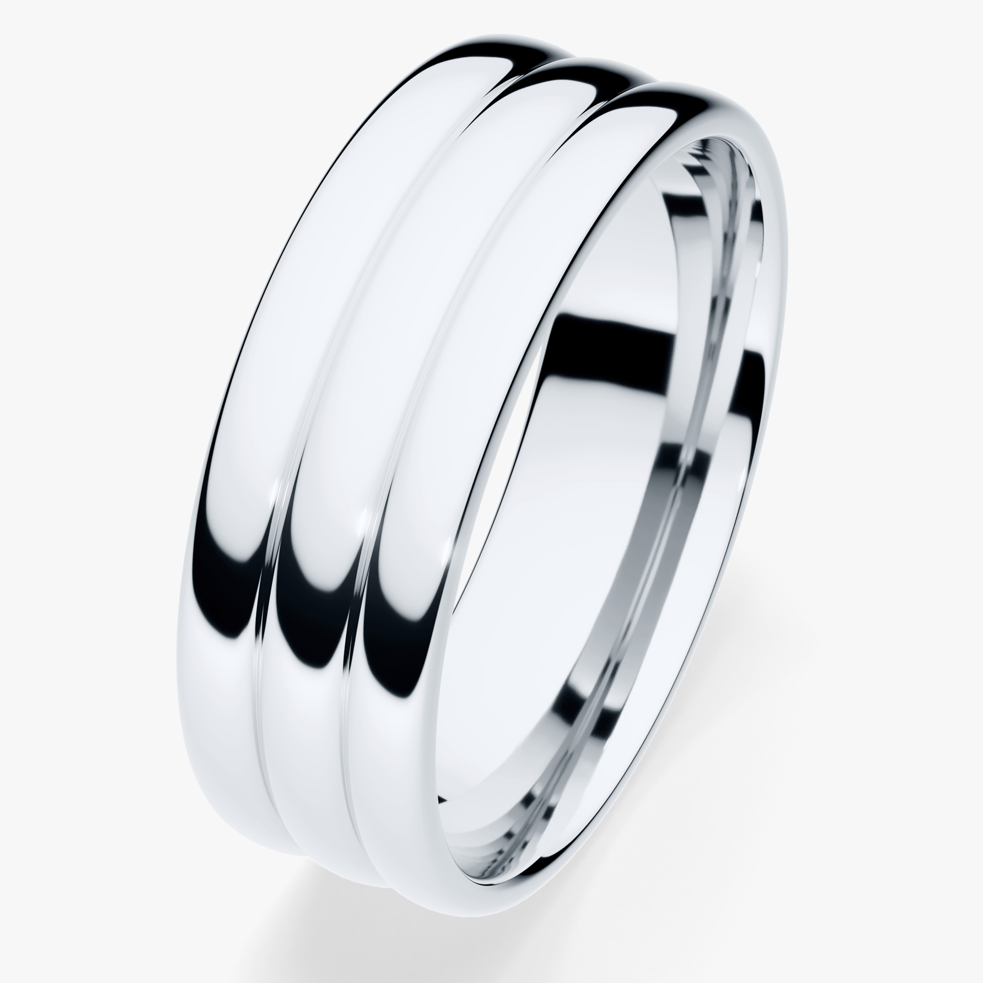 Obrączka ślubna Modern 2 z białego złota 6mm