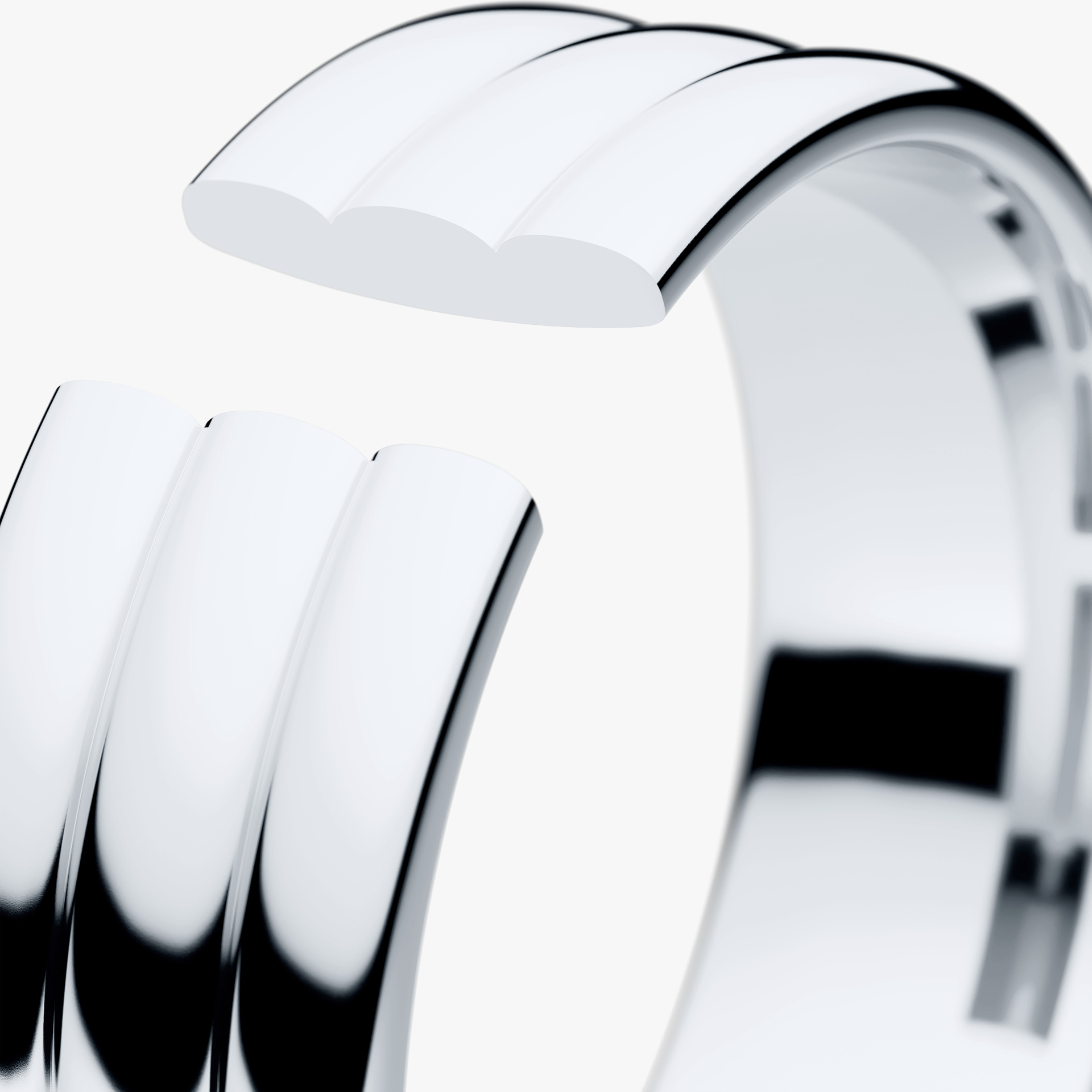 Obrączka ślubna Modern 2 z białego złota 6mm