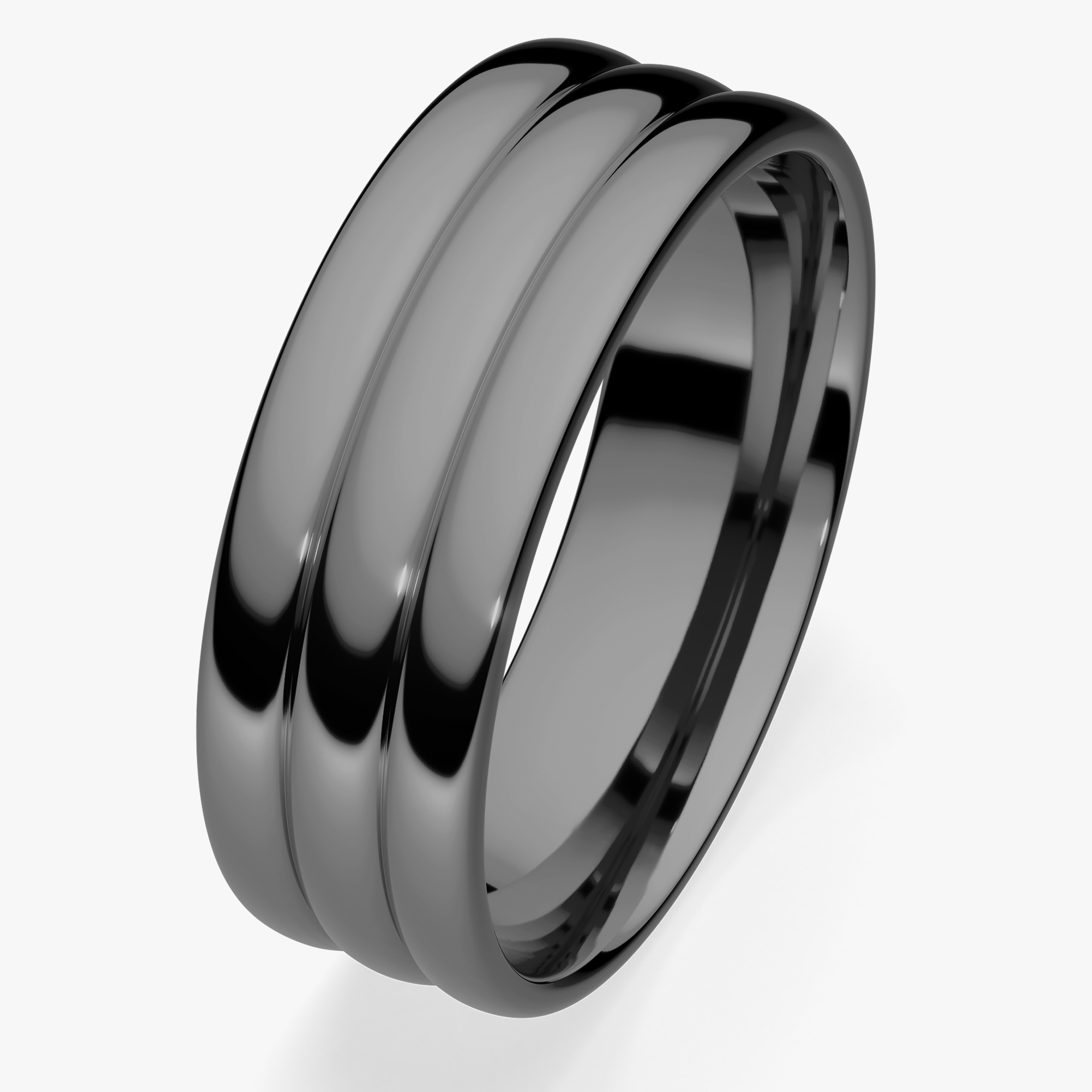 Obrączka ślubna Modern 2 z czarnego złota 6mm