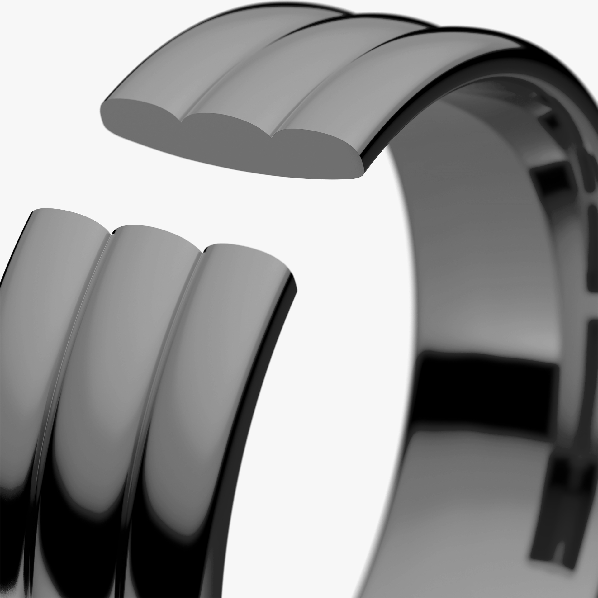 Obrączka ślubna Modern 2 z czarnego złota 6mm