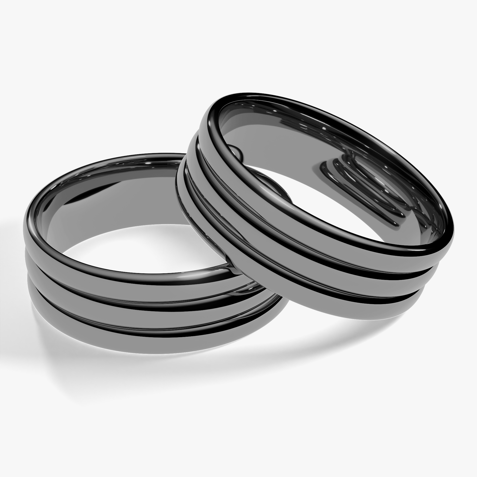 Obraczka slubna modern three 6 mm z czarnego zlota 04
