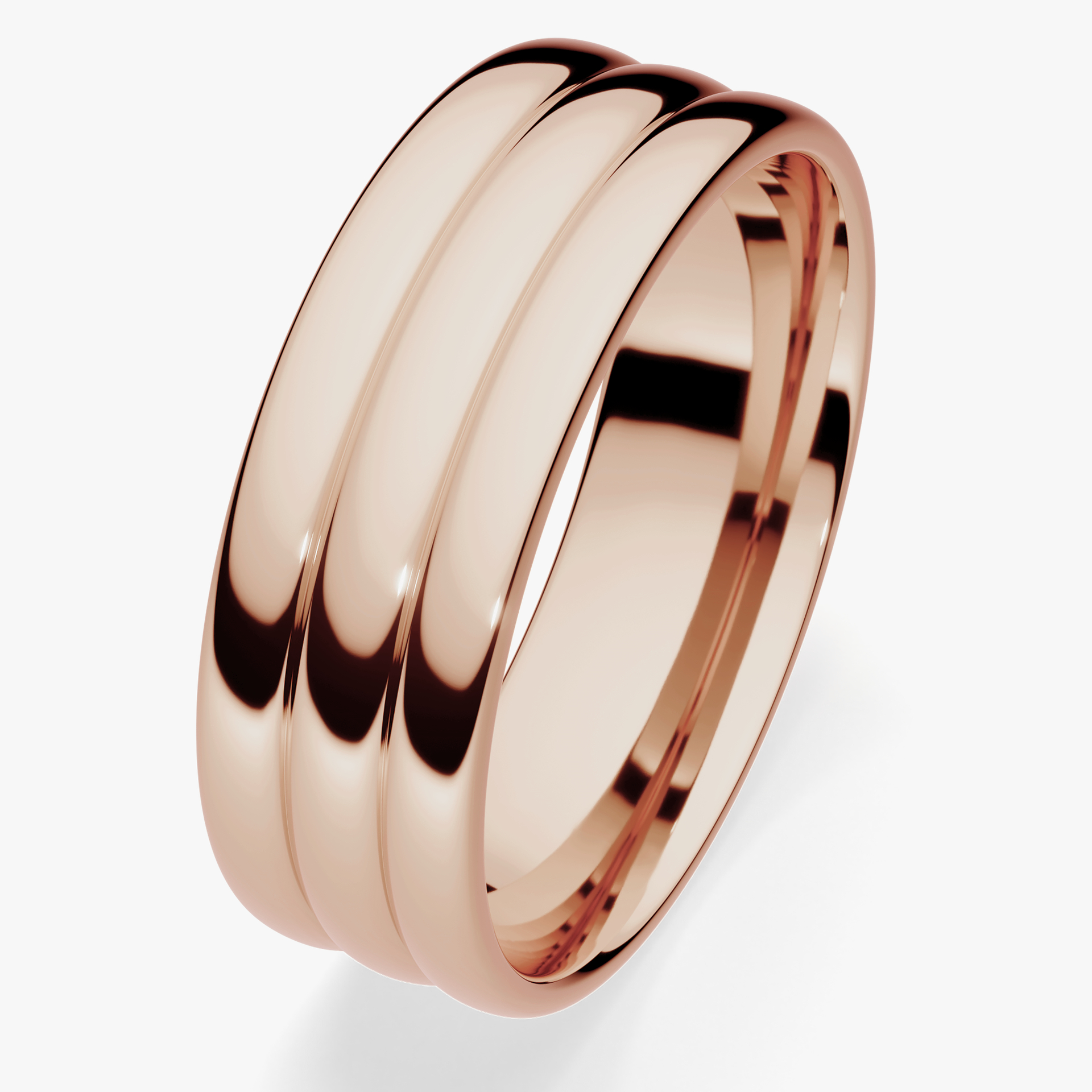 Obrączka ślubna Modern 2 z różowego złota 6mm