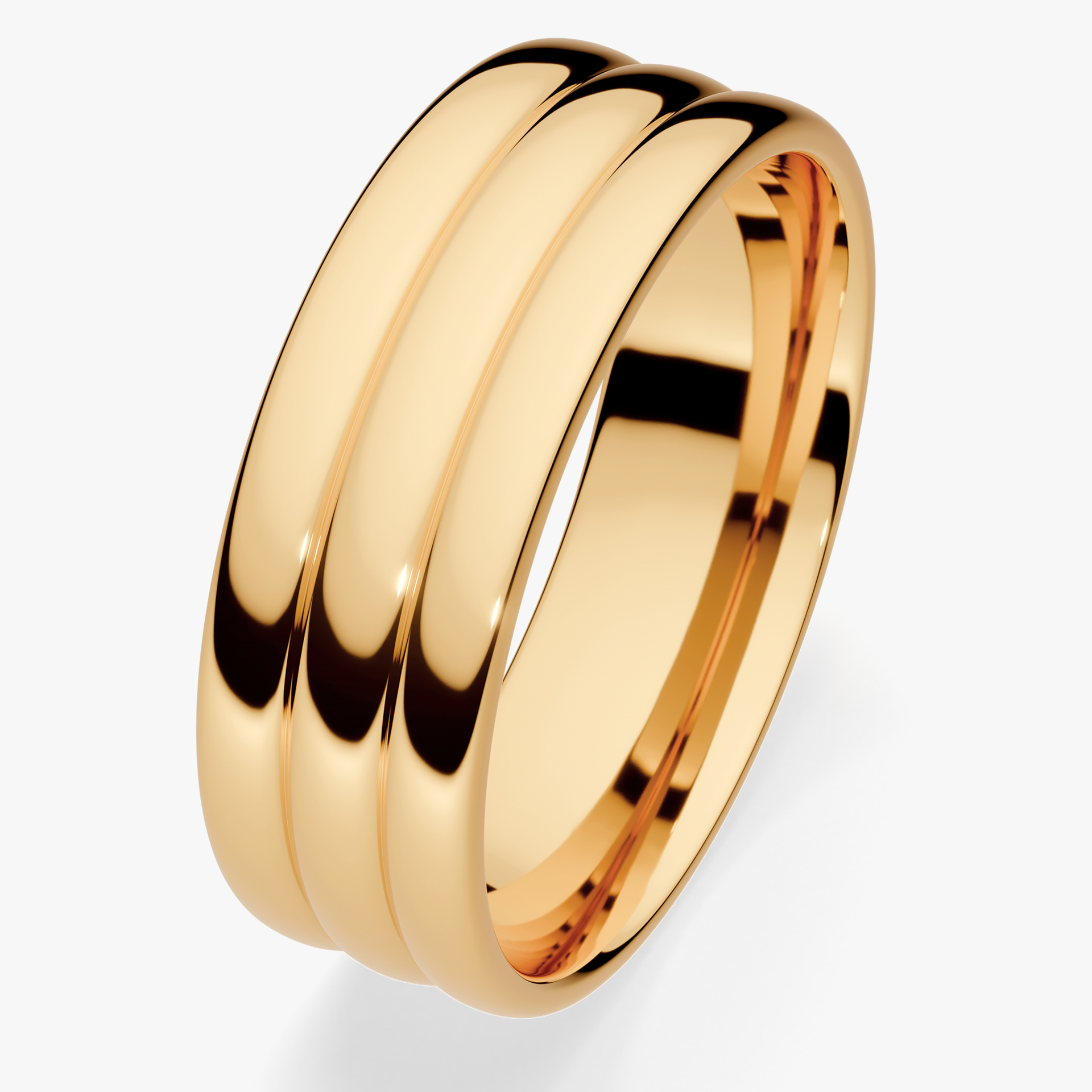 Obrączka ślubna Modern 2 z żółtego złota 6mm