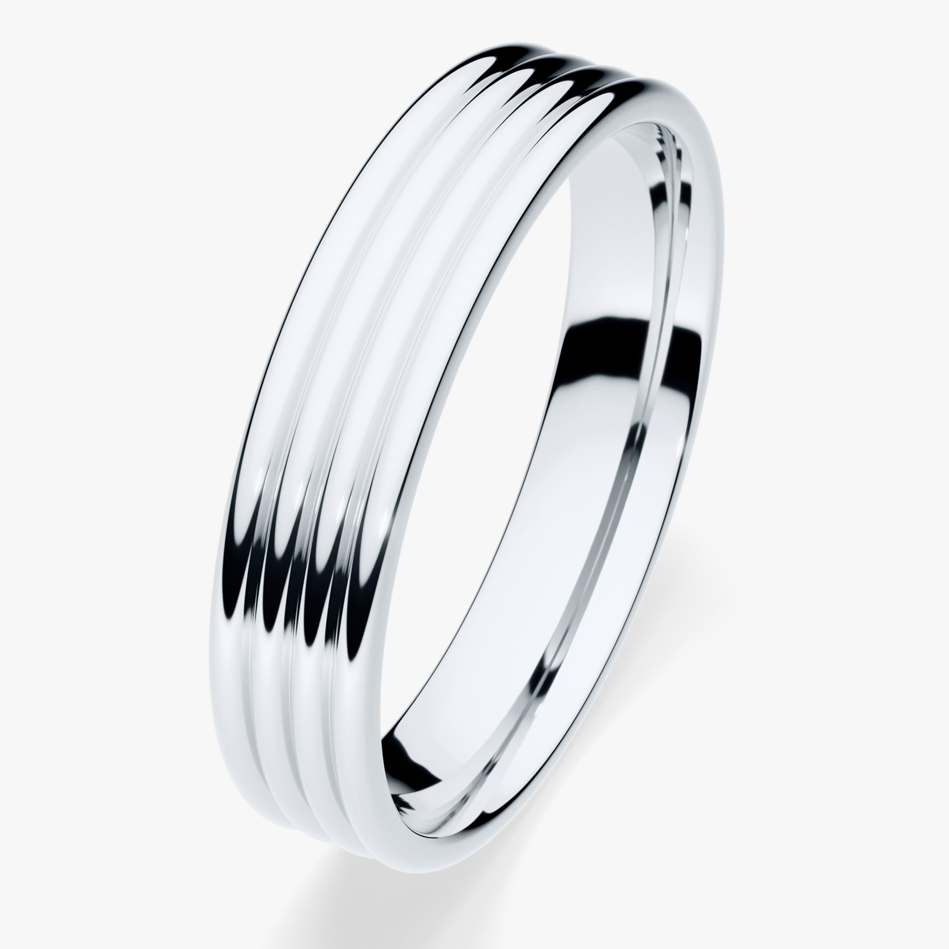 Obrączka ślubna Modern 3 z białego złota 4mm