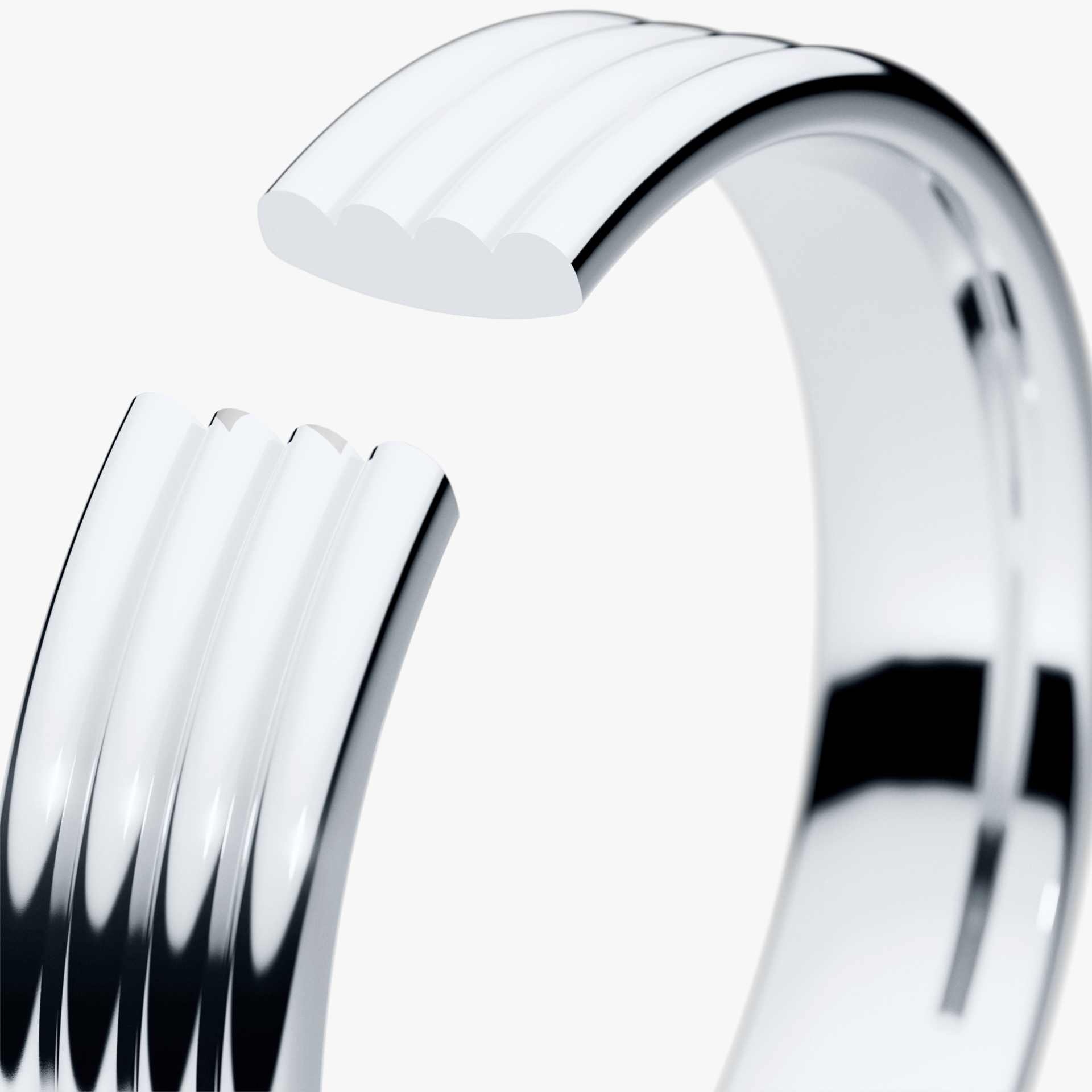 Obrączka ślubna Modern 3 z białego złota 4mm
