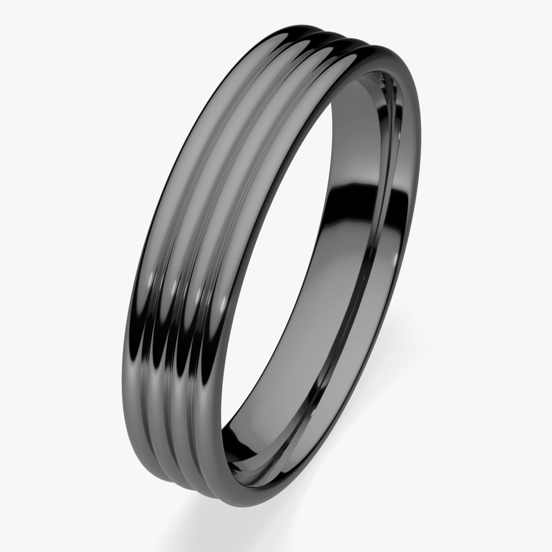 Obrączka ślubna Modern 3 z czarnego złota 4mm