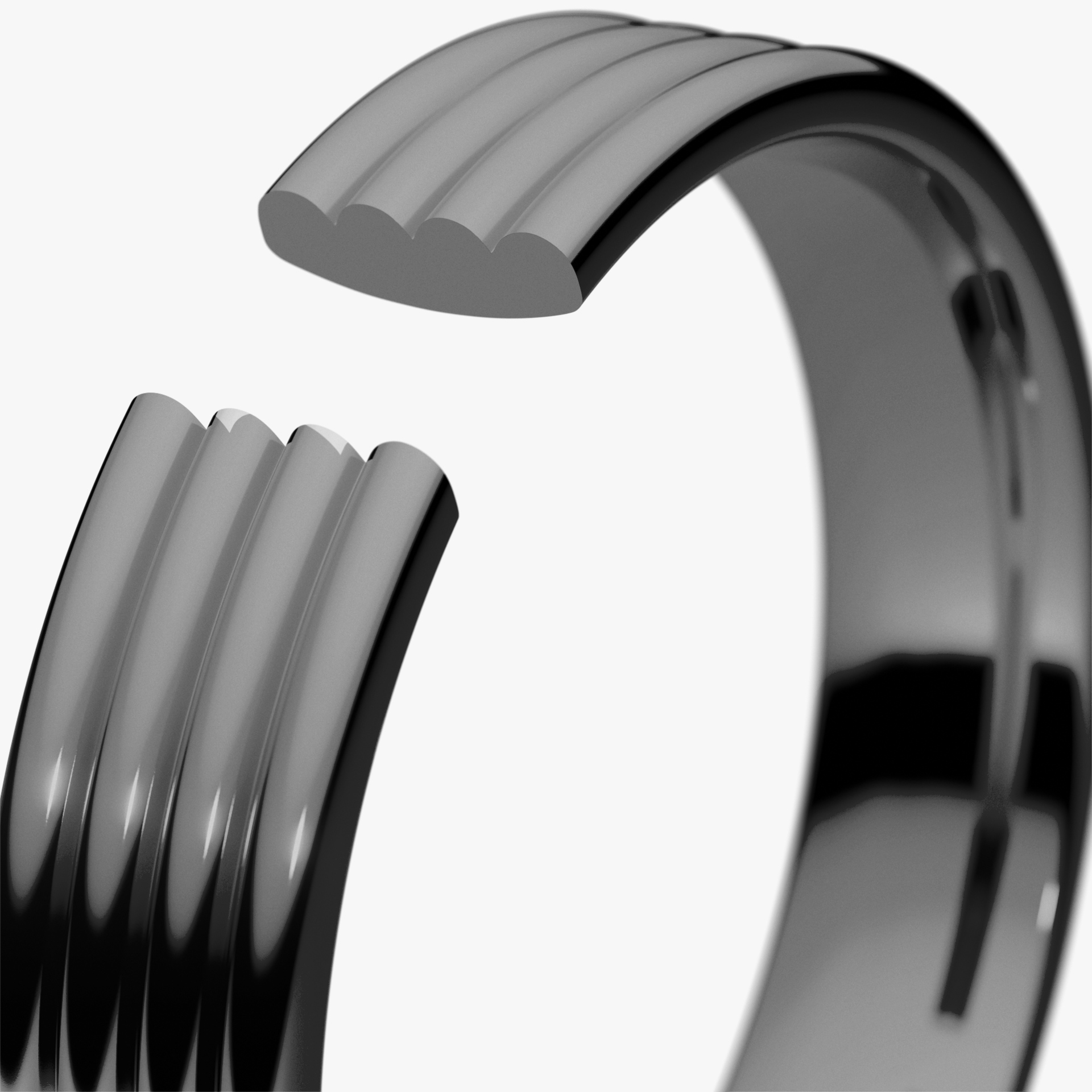 Obrączka ślubna Modern 3 z czarnego złota 4mm