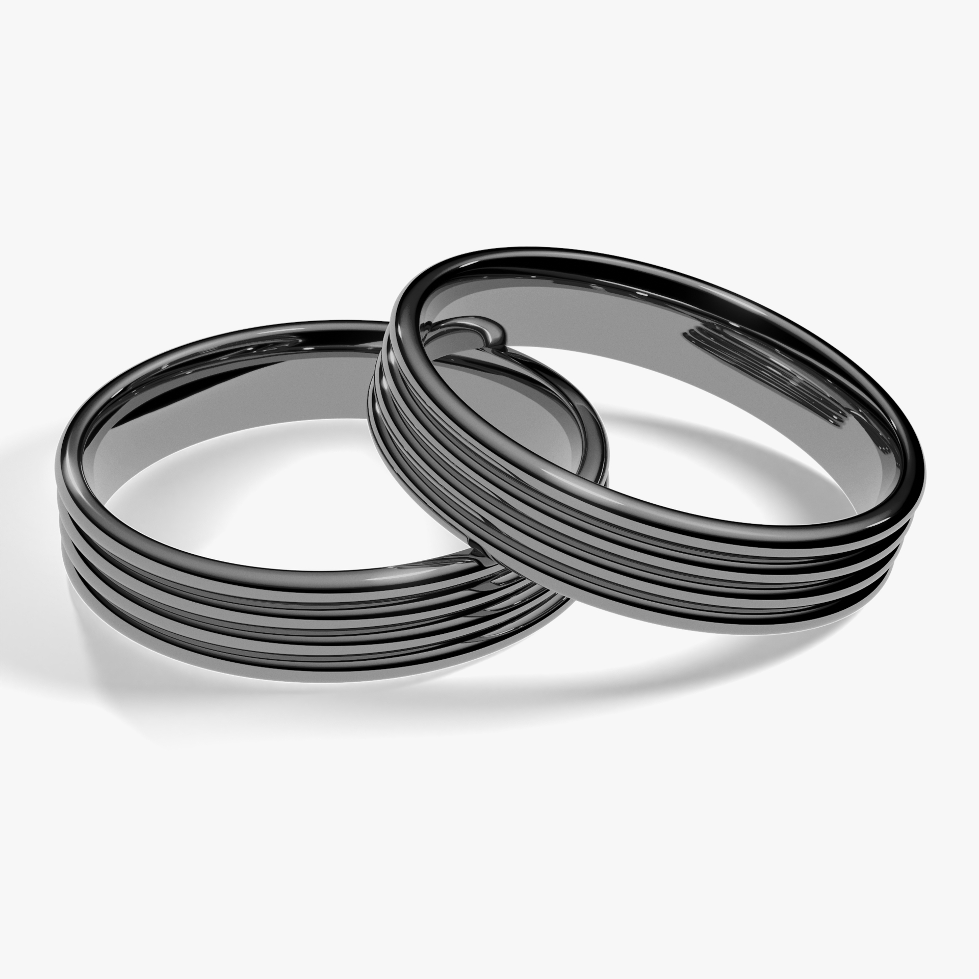 Obraczka slubna modern four 4 mm z czarnego zlota 04