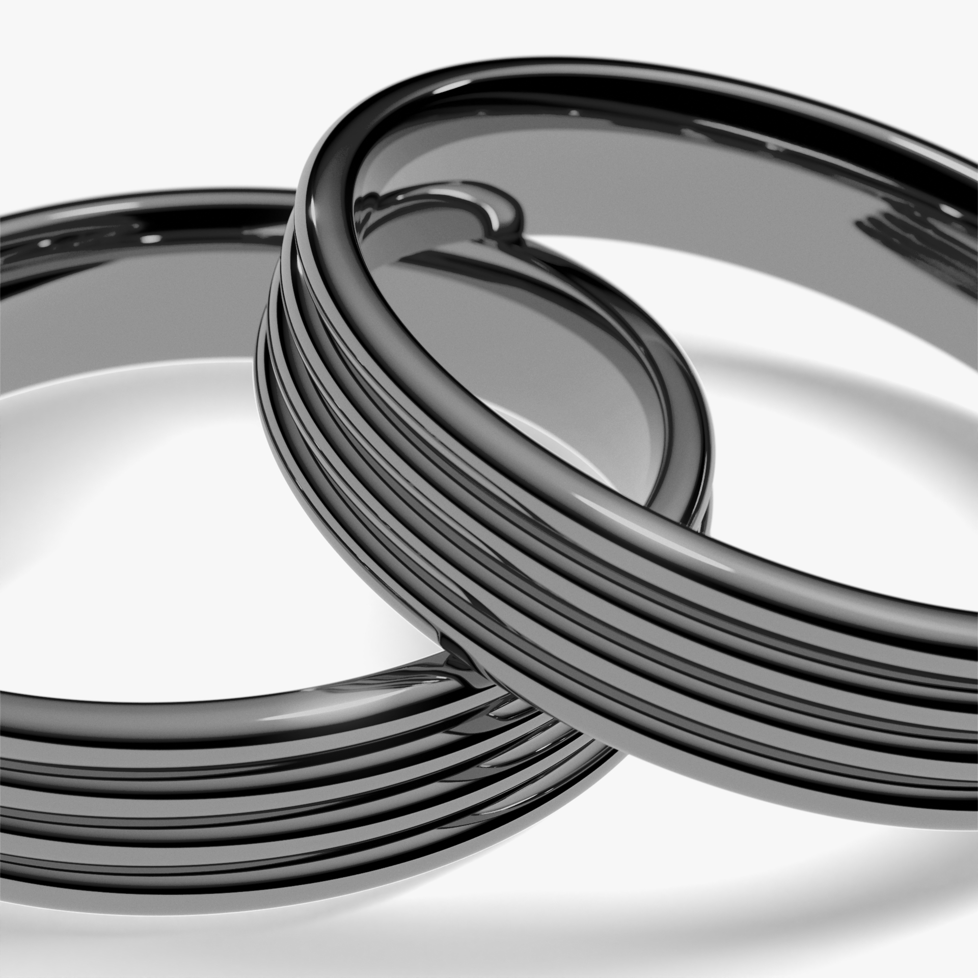 Obraczka slubna modern four 4 mm z czarnego zlota 05