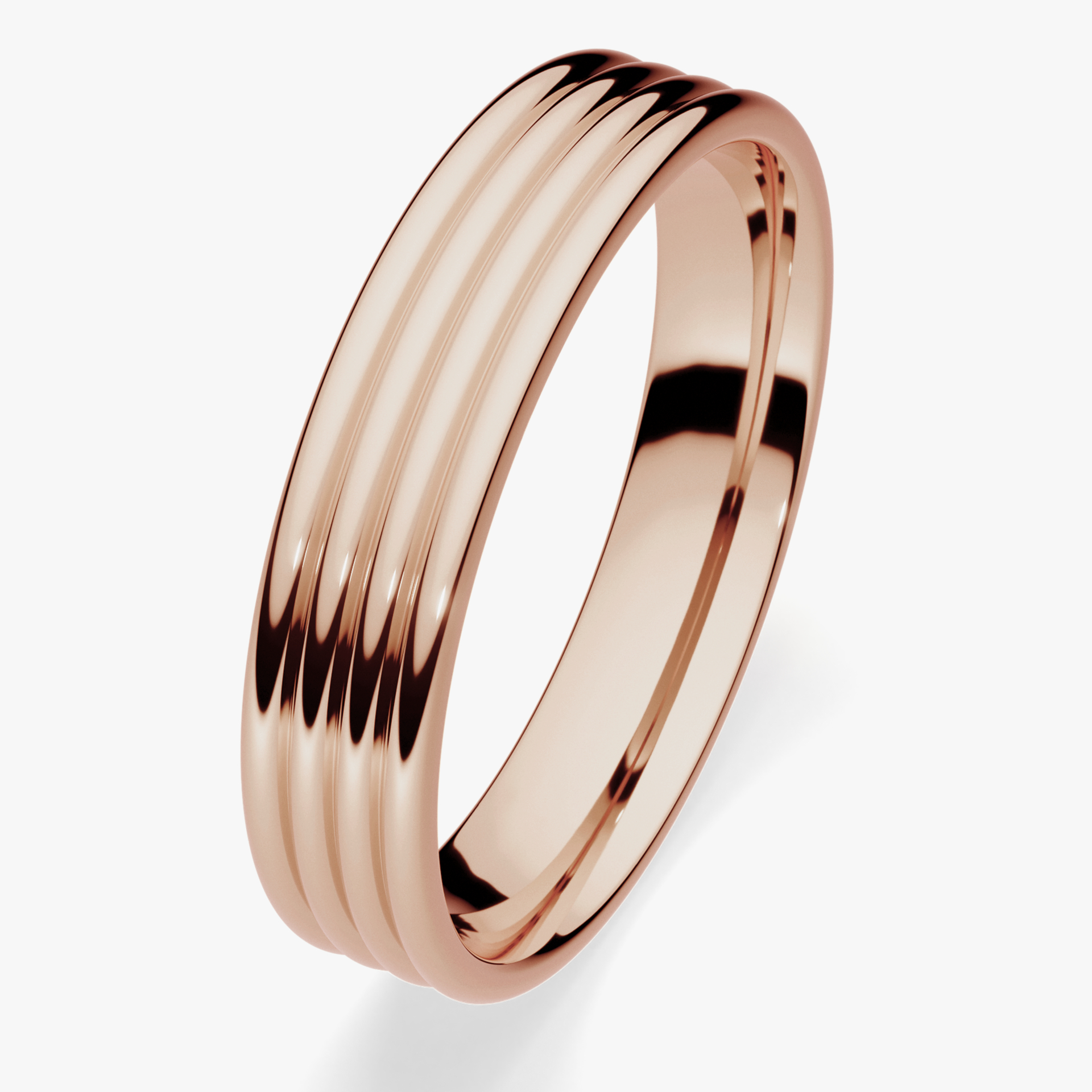 Obrączka ślubna Modern 3 z różowego złota 4mm