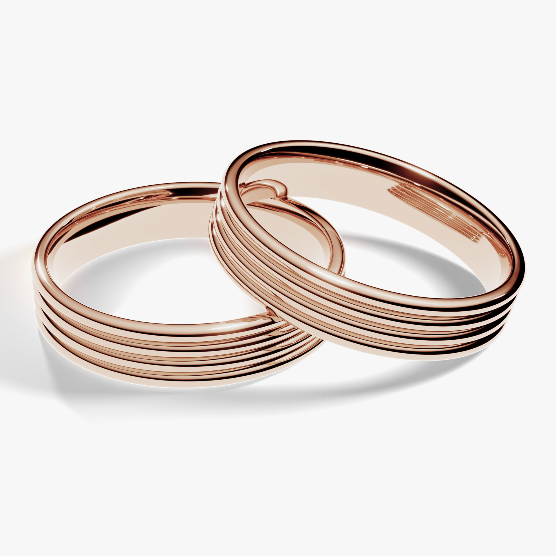 Obraczka slubna modern four 4 mm z rozowego zlota 04