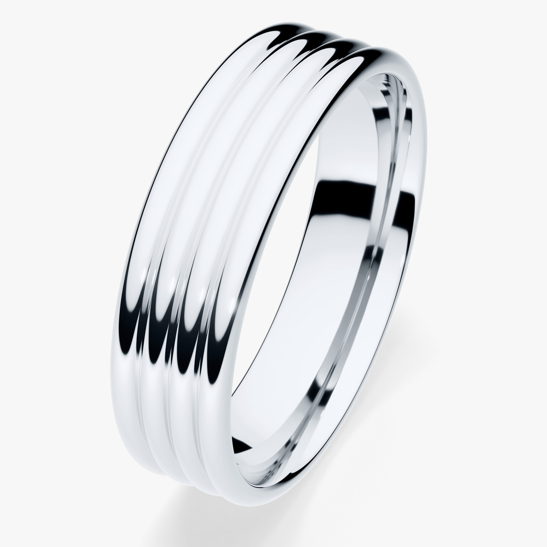 Obrączka ślubna Modern 3 z białego złota 5mm