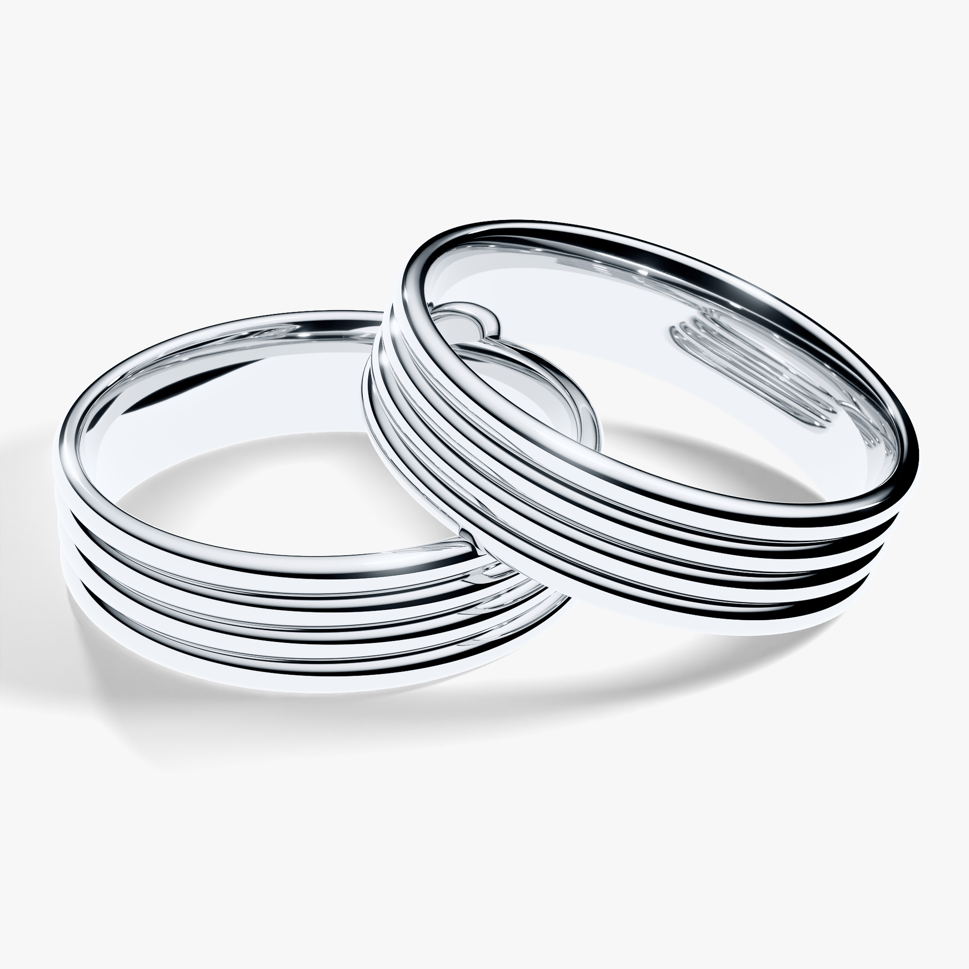 Obraczka slubna modern four 5 mm z bialego zlota 04