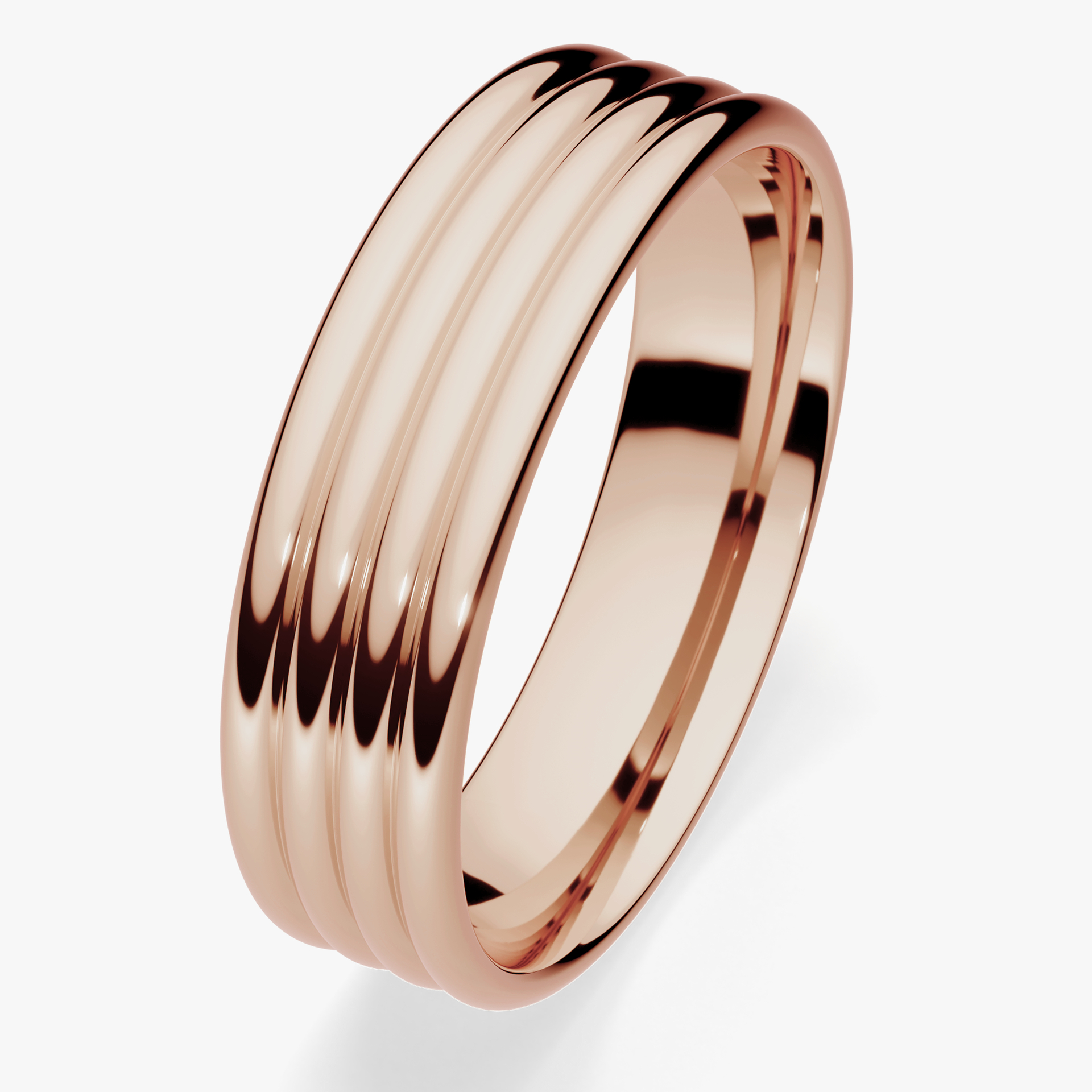 Obrączka ślubna Modern 3 z różowego złota 5mm