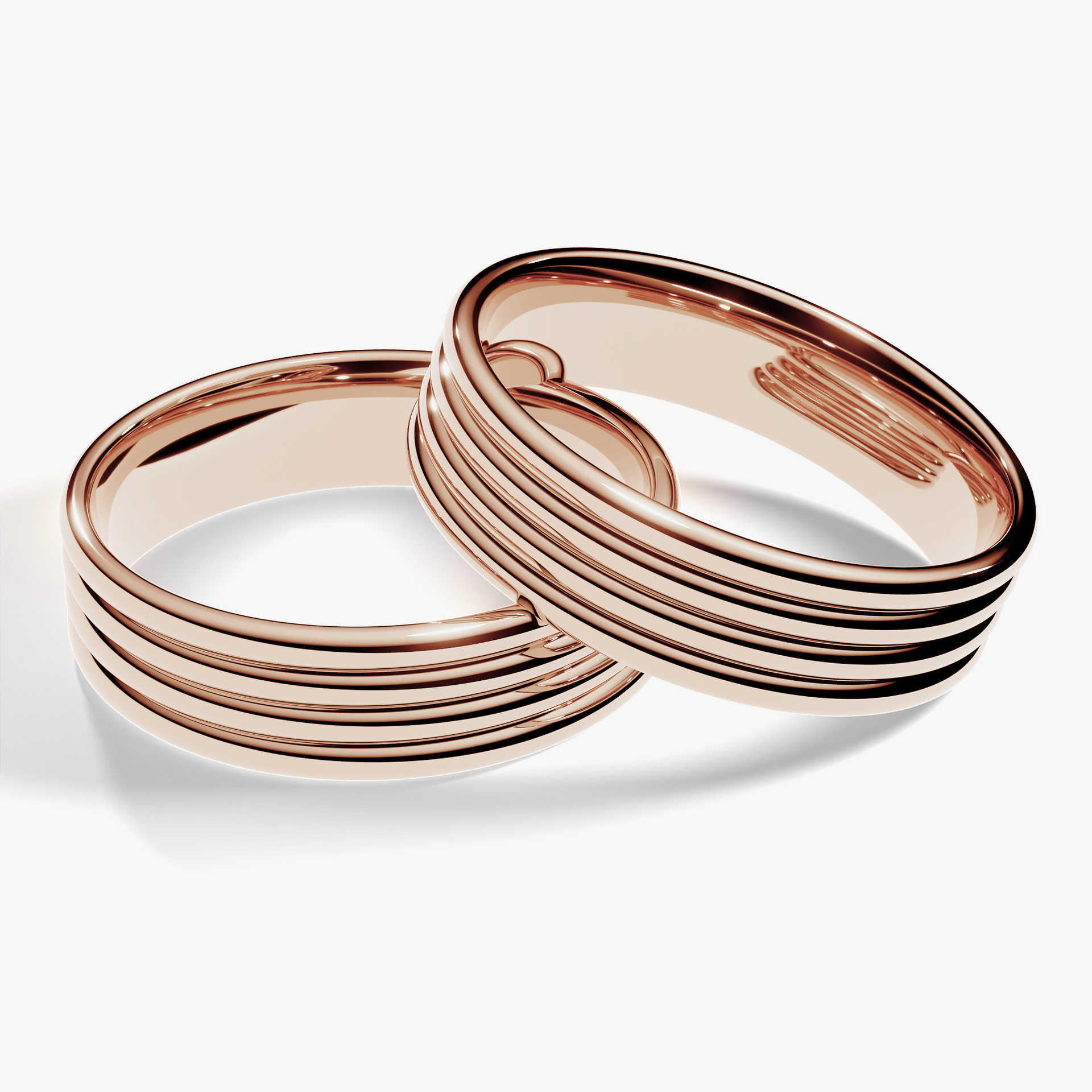 Obraczka slubna modern four 5 mm z rozowego zlota 04