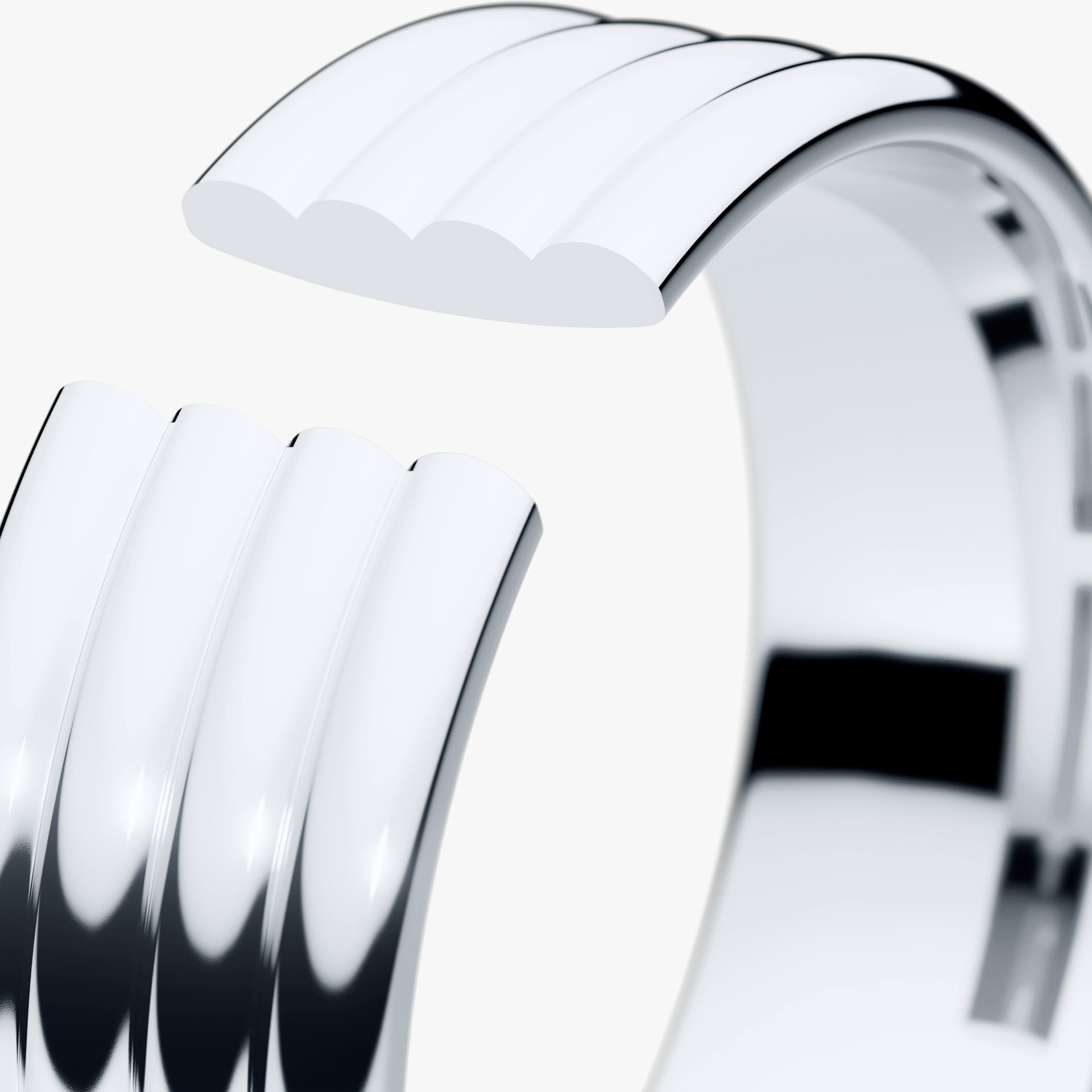 Obrączka ślubna Modern 3 z białego złota 6mm
