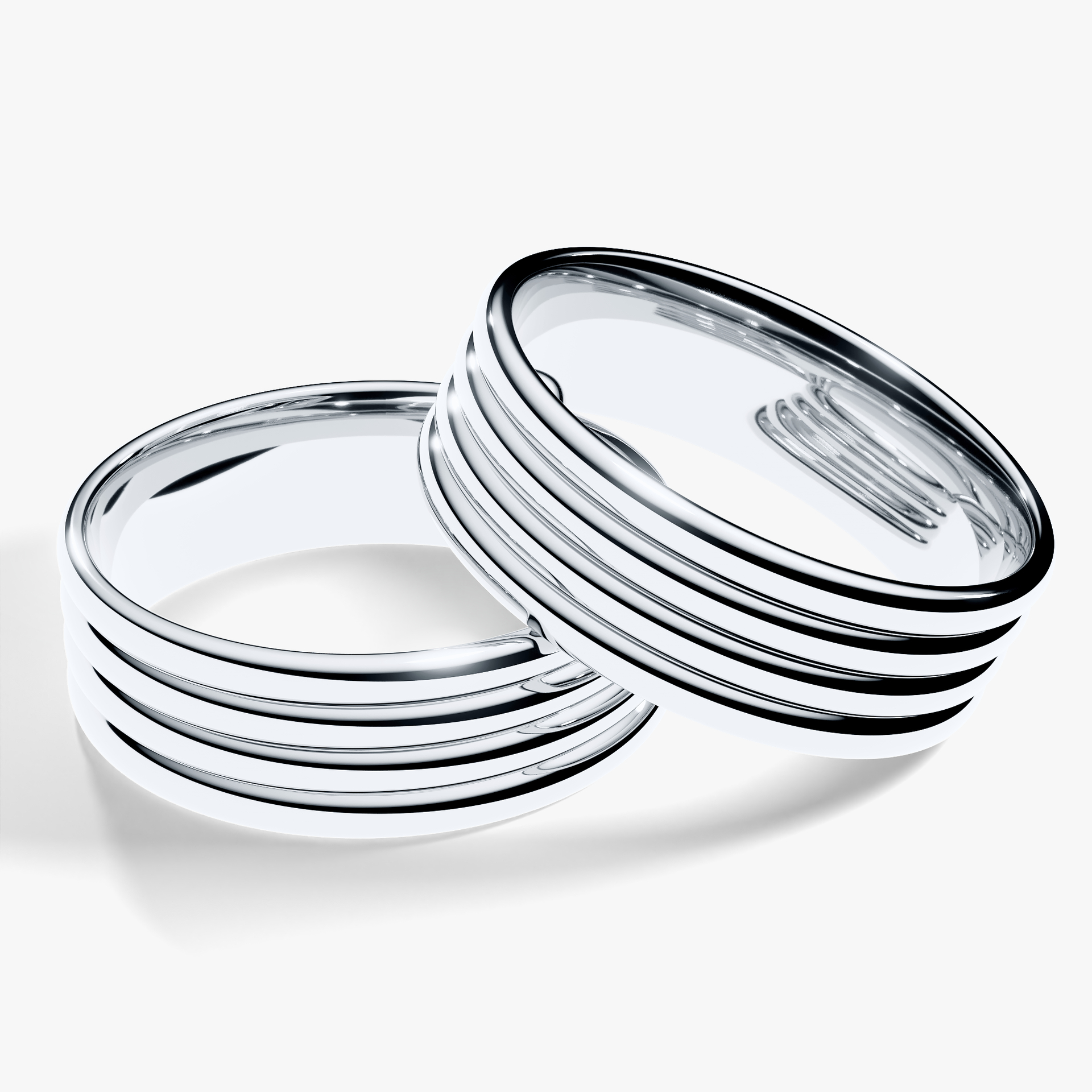 Obraczka slubna modern four 6 mm z bialego zlota 04