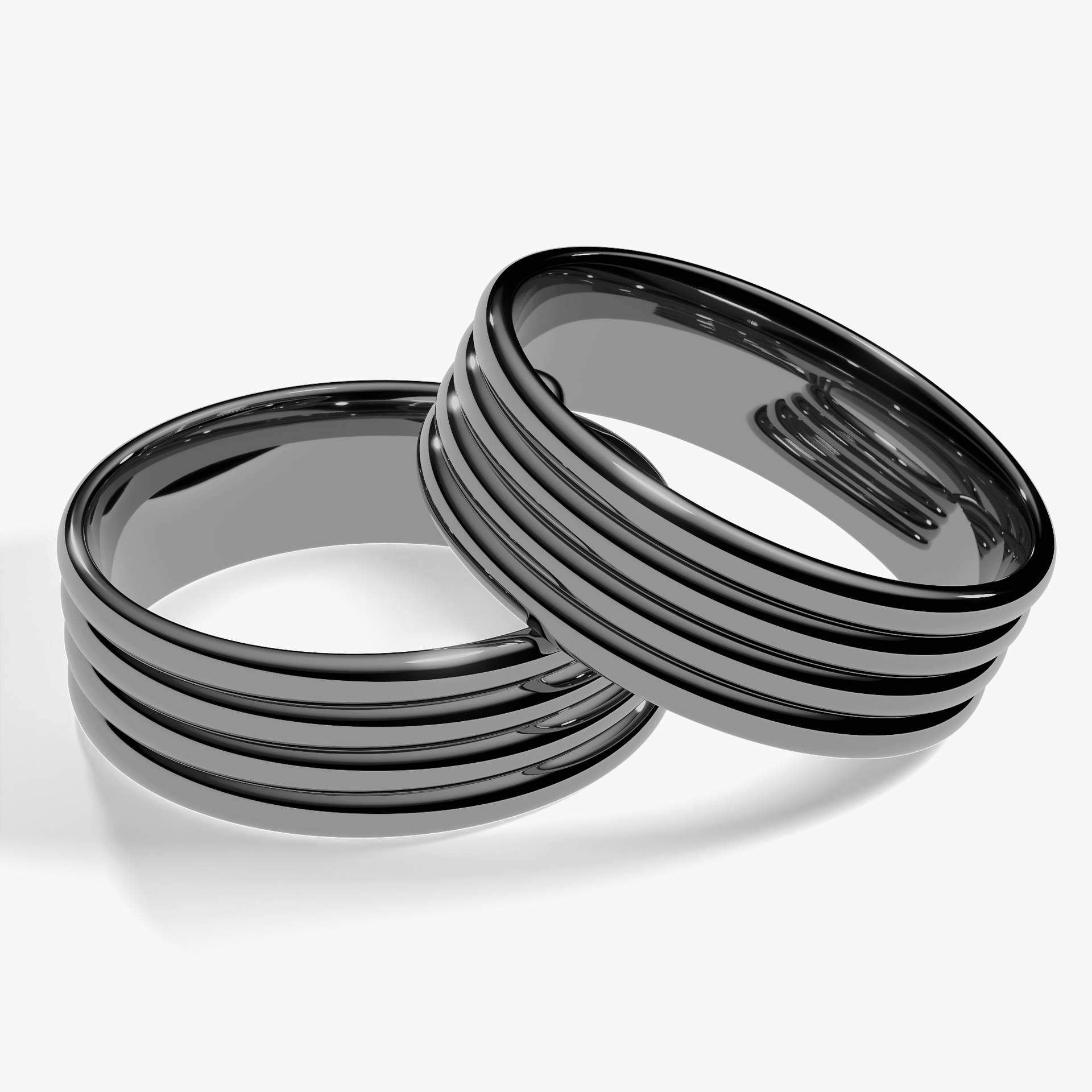 Obraczka slubna modern four 6 mm z czarnego zlota 04