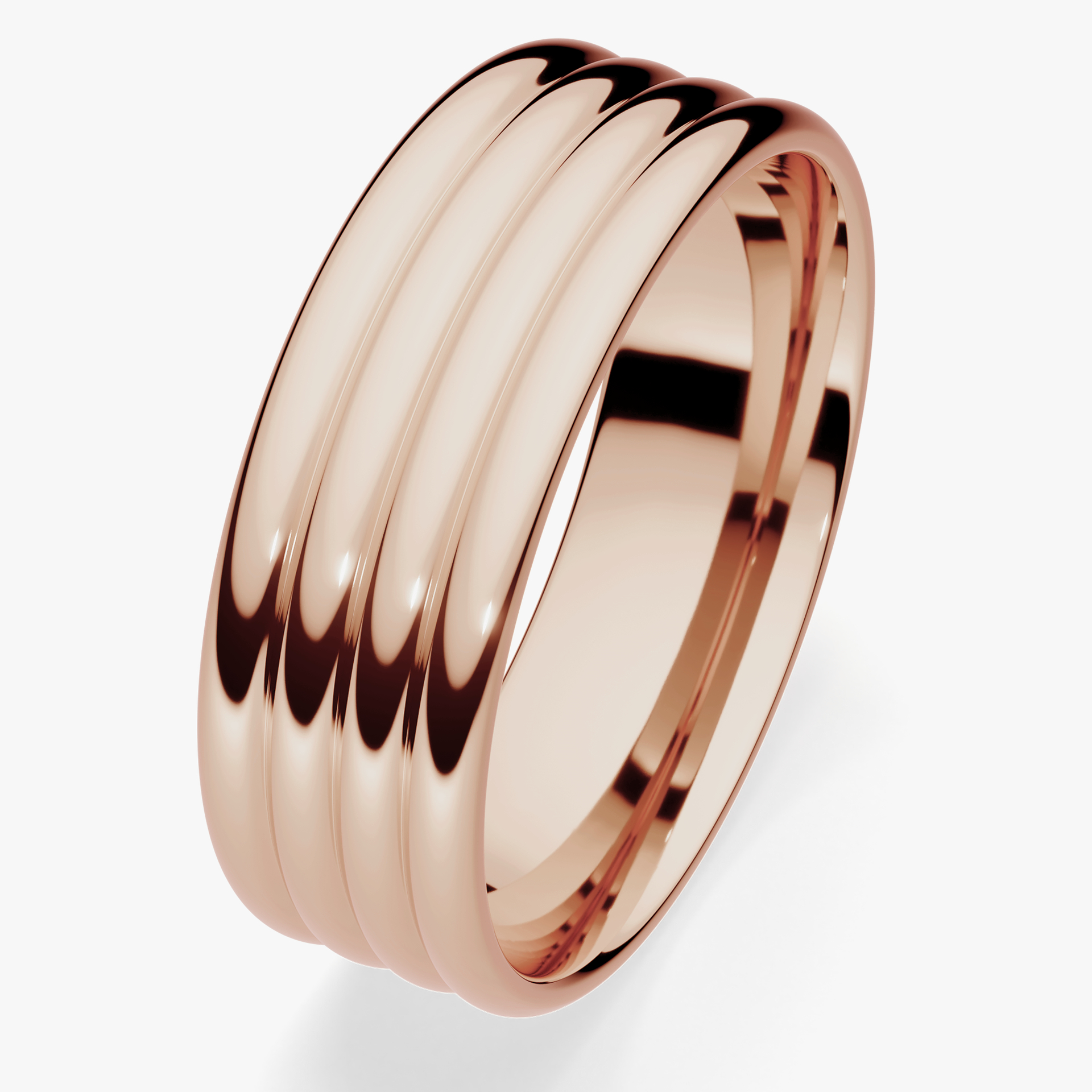 Obrączka ślubna Modern 3 z różowego złota 6mm