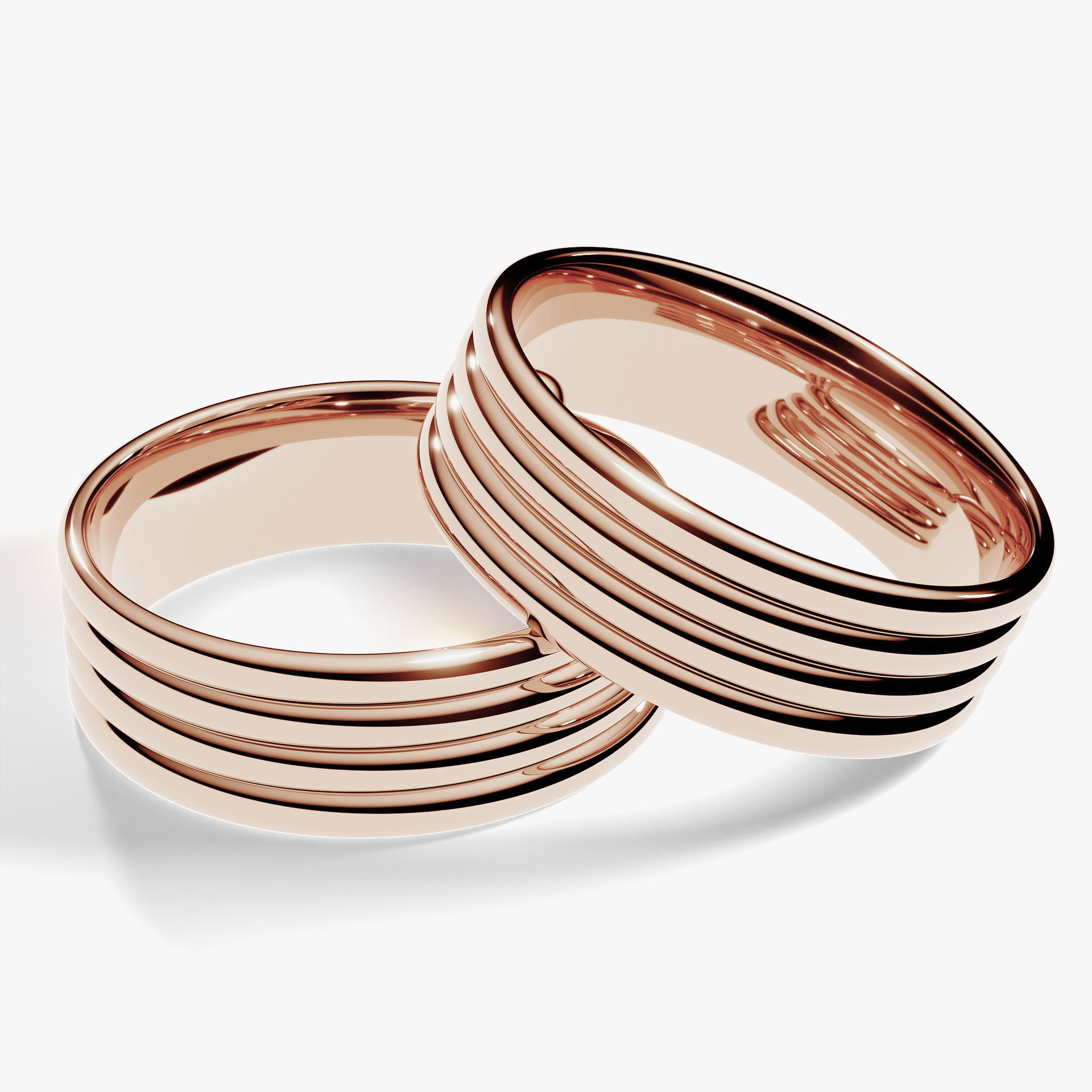 Obraczka slubna modern four 6 mm z rozowego zlota 04