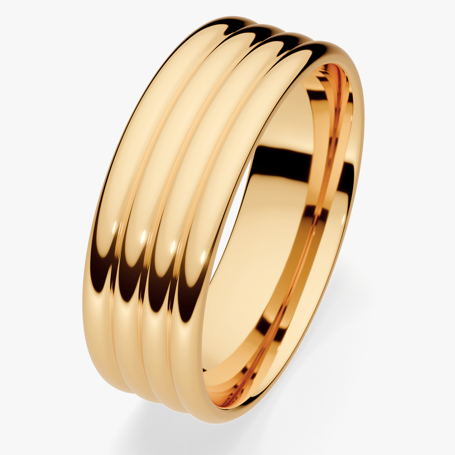 Obrączka ślubna Modern 3 z żółtego złota 6mm