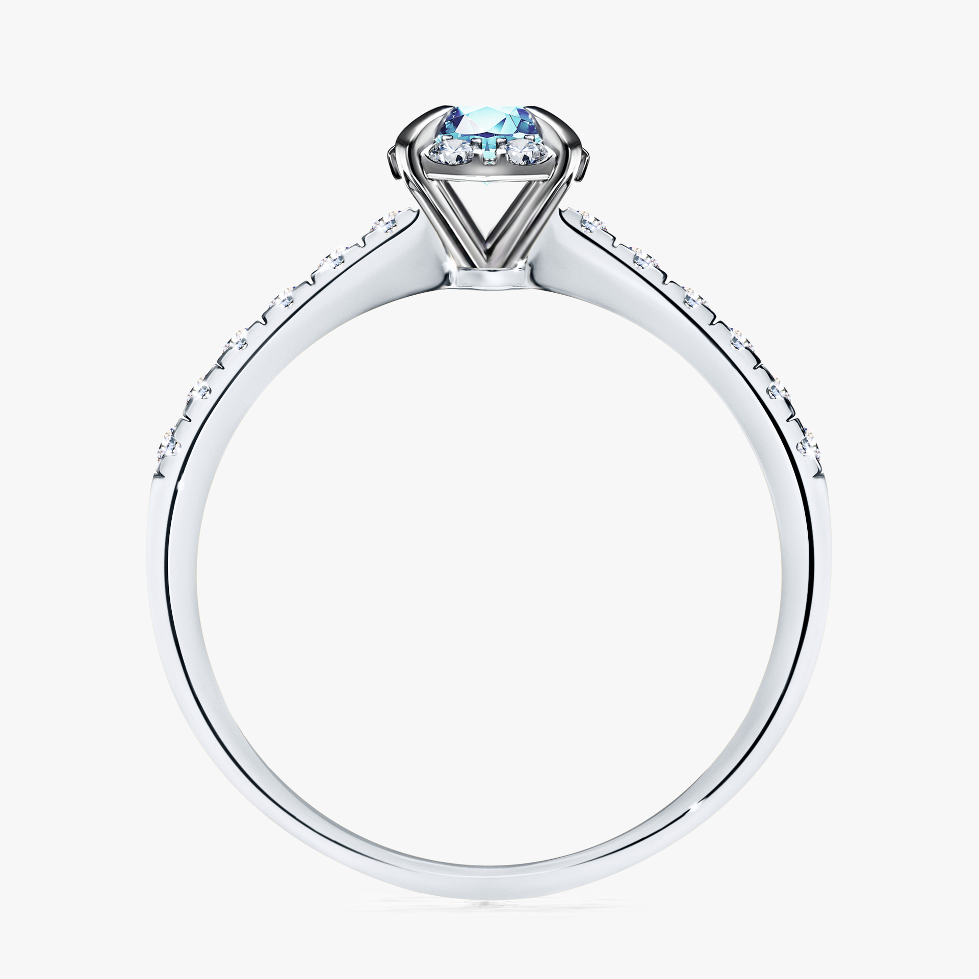 Pierścionek zaręczynowy My Princess z białego złota z akwamarynem 0,47ct