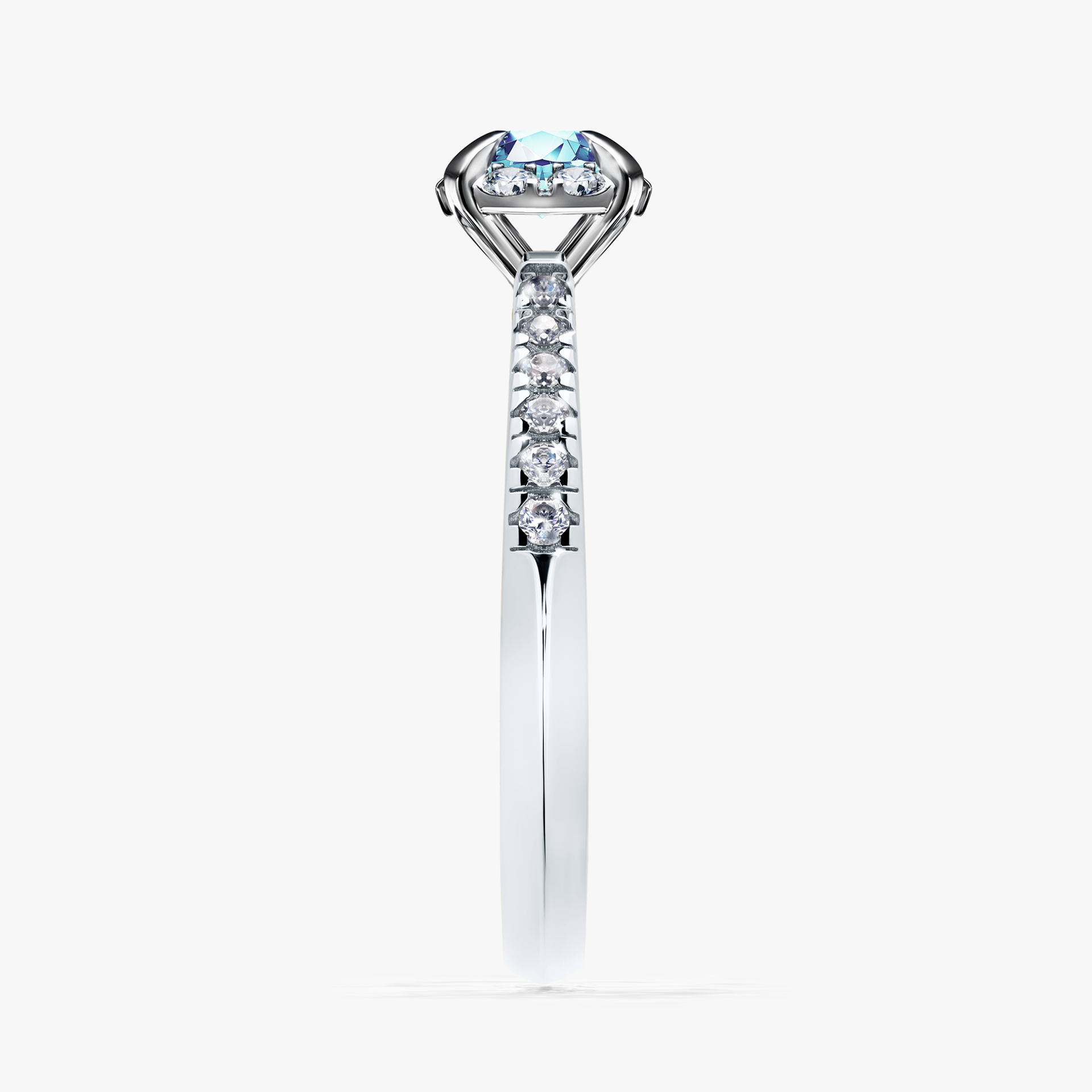 Pierścionek zaręczynowy My Princess z białego złota z akwamarynem 0,47ct