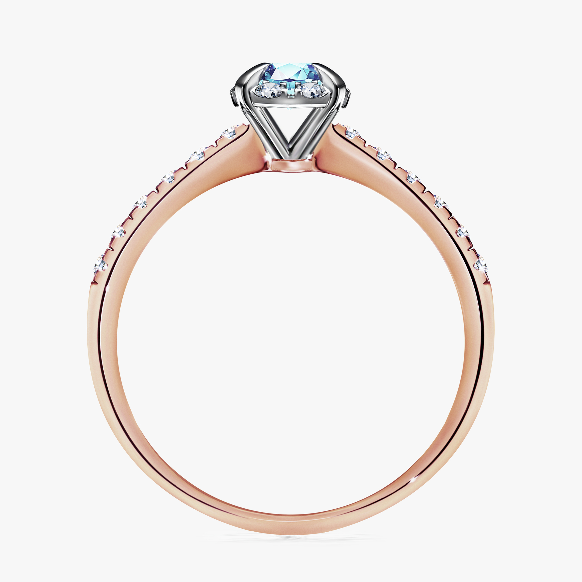 Pierścionek zaręczynowy My Princess z różowego złota z akwamarynem 0,47ct