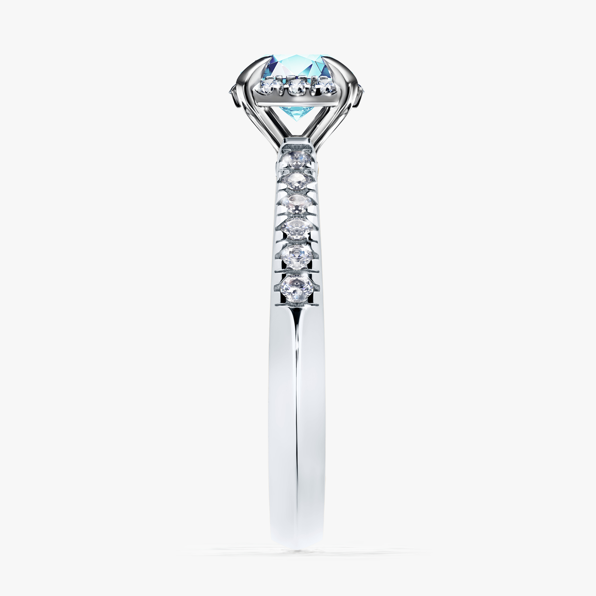 Pierścionek zaręczynowy My Princess z białego złota z akwamarynem 0,76ct