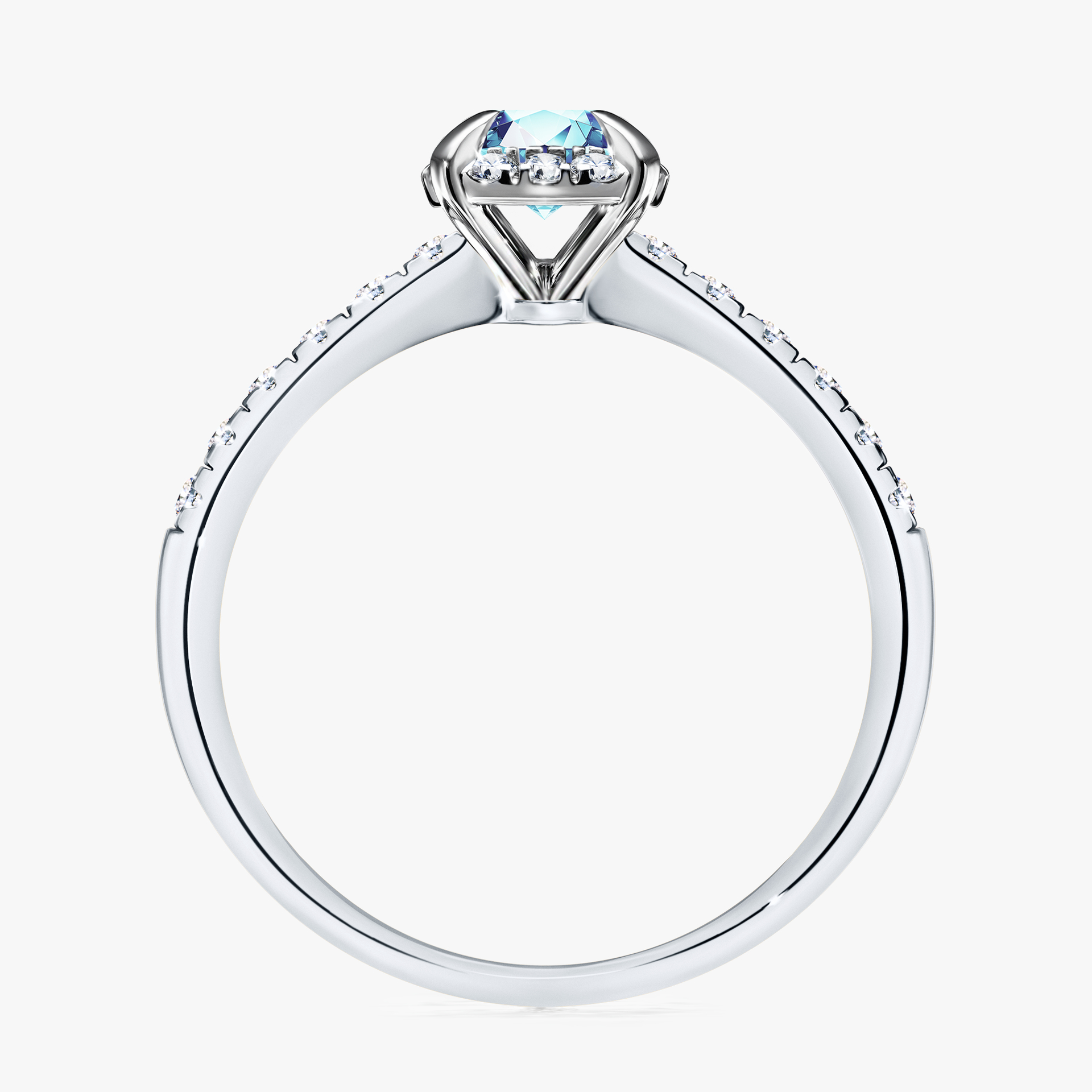 Pierścionek zaręczynowy My Princess z białego złota z akwamarynem 0,76ct