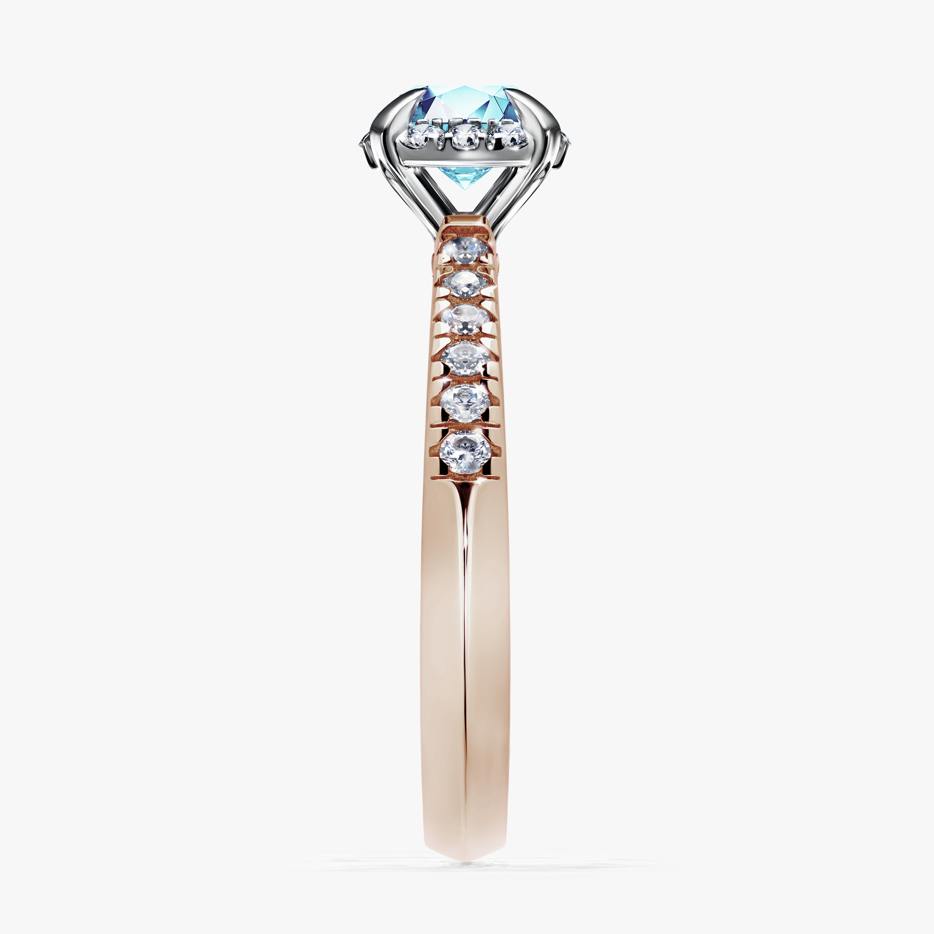 Pierścionek zaręczynowy My Princess z różowego złota z akwamarynem 0,76ct