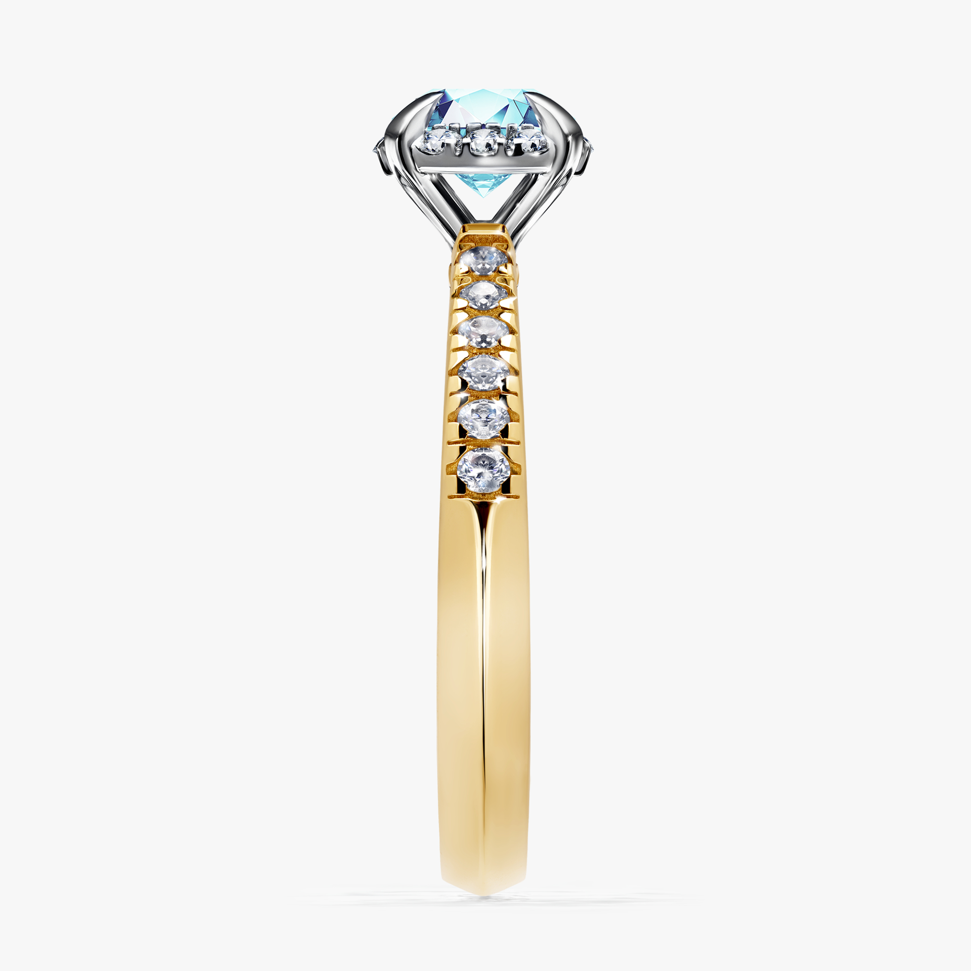 Pierścionek zaręczynowy My Princess z żółtego złota z akwamarynem 0,76ct