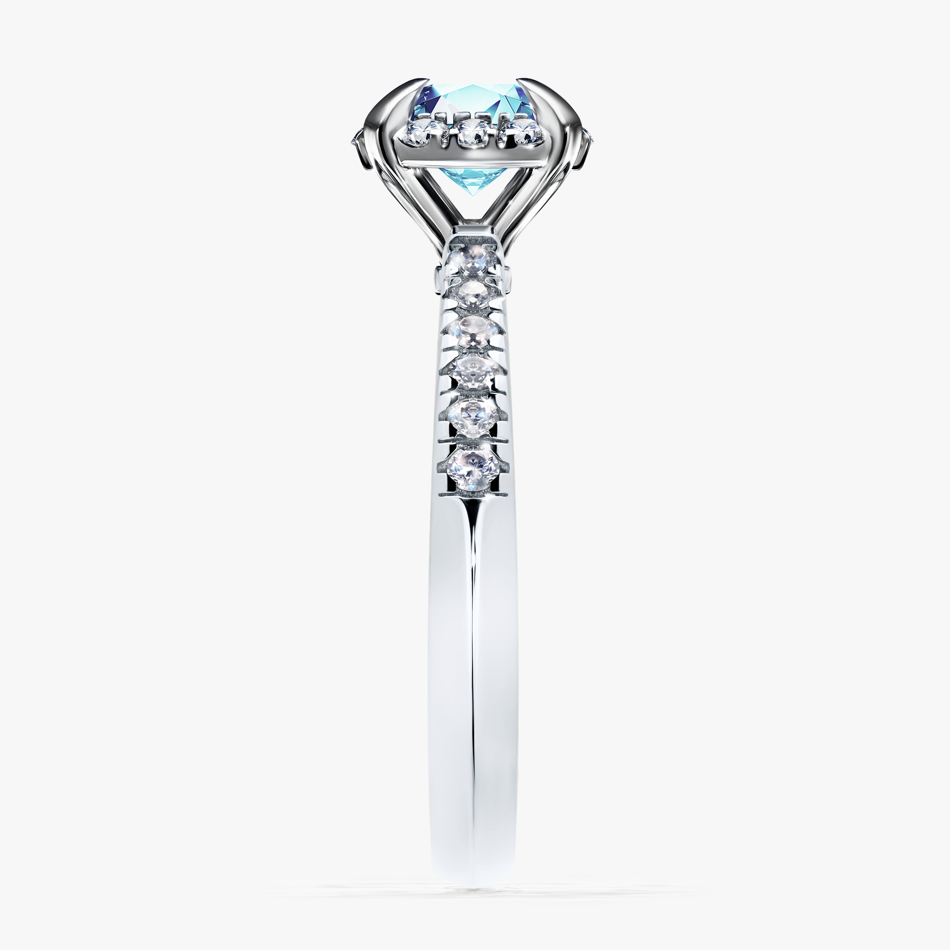 Pierścionek zaręczynowy My Princess z białego złota z akwamarynem 1,18ct