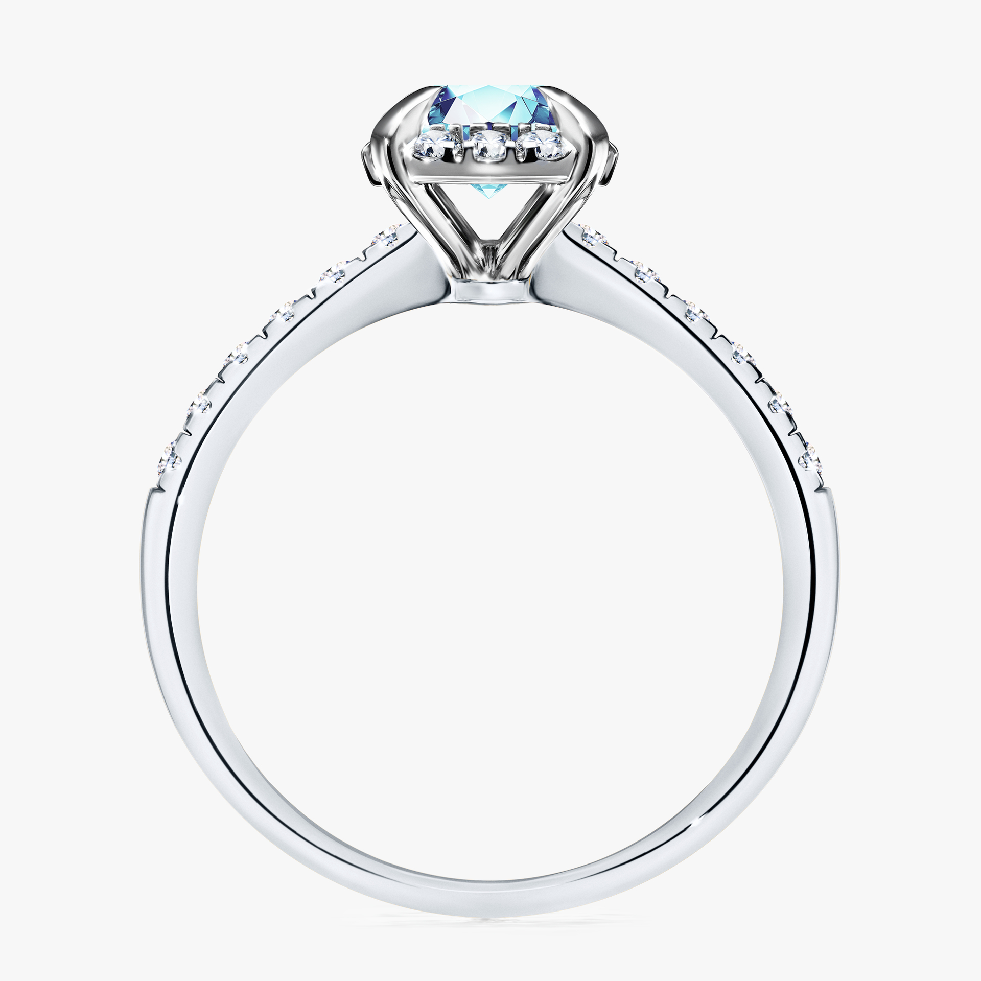 Pierścionek zaręczynowy My Princess z białego złota z akwamarynem 1,18ct