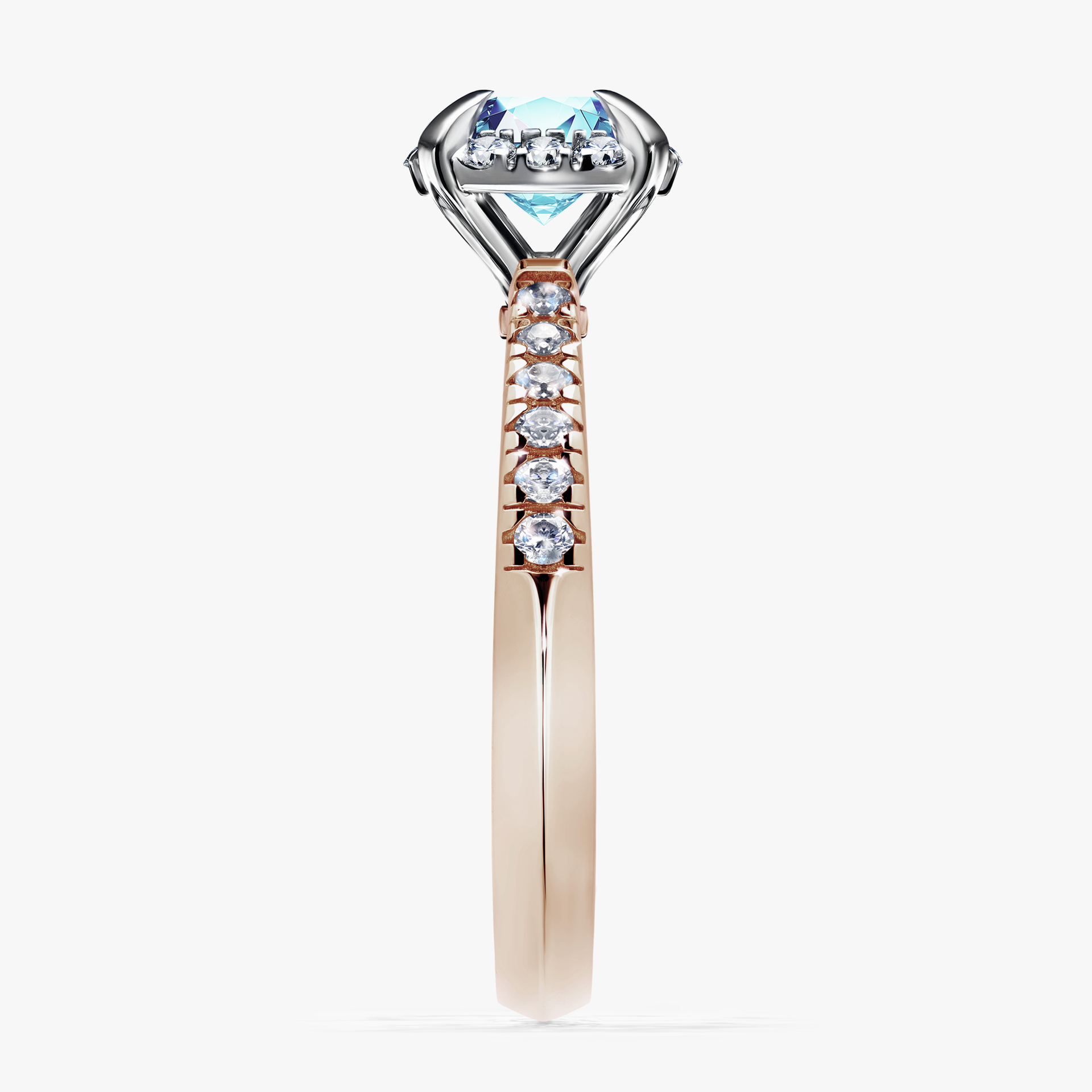 Pierścionek zaręczynowy My Princess z różowego złota z akwamarynem 1,18ct