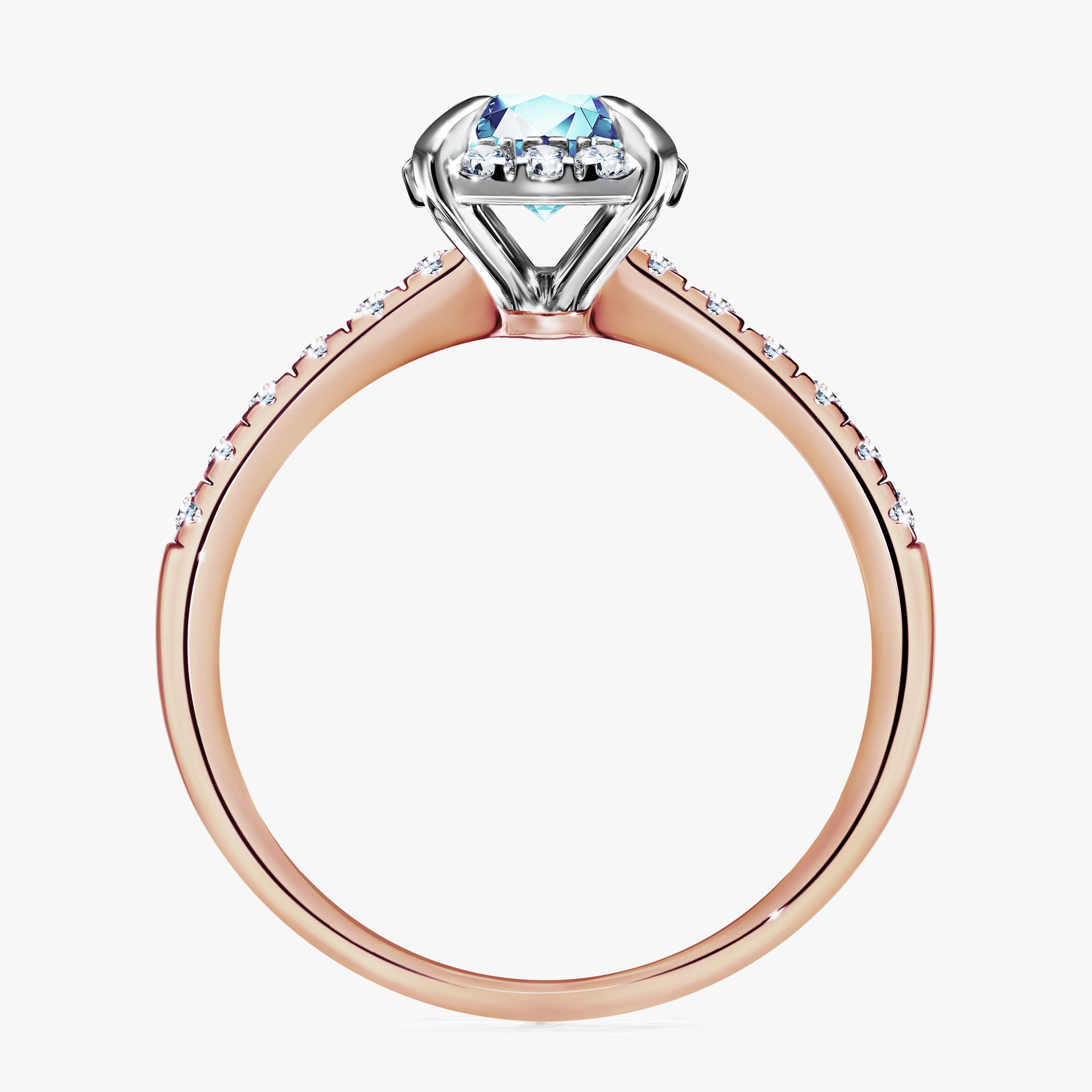 Pierścionek zaręczynowy My Princess z różowego złota z akwamarynem 1,18ct