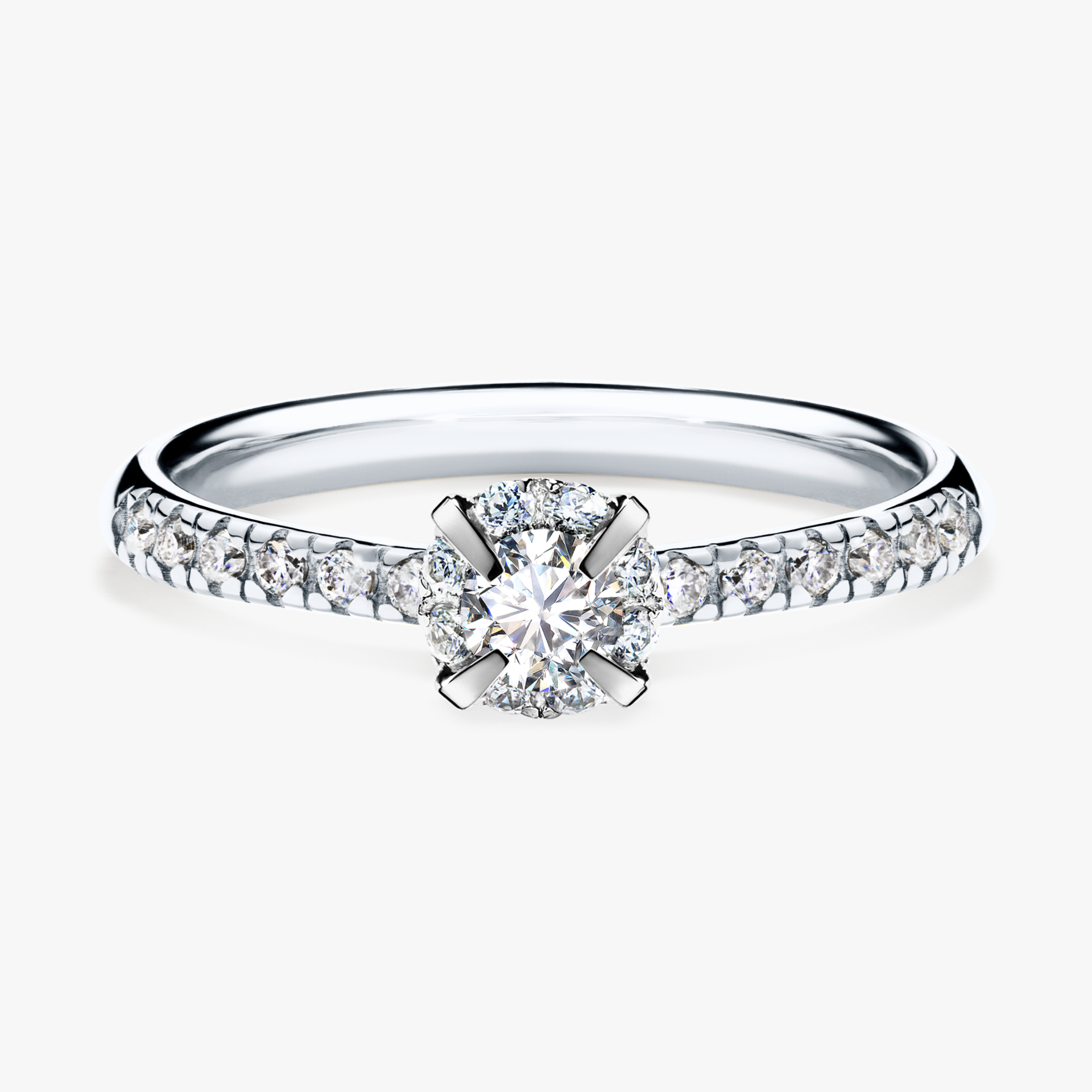 Pierścionek zaręczynowy My Princess z białego złota z diamentem naturalnym 0,28ct