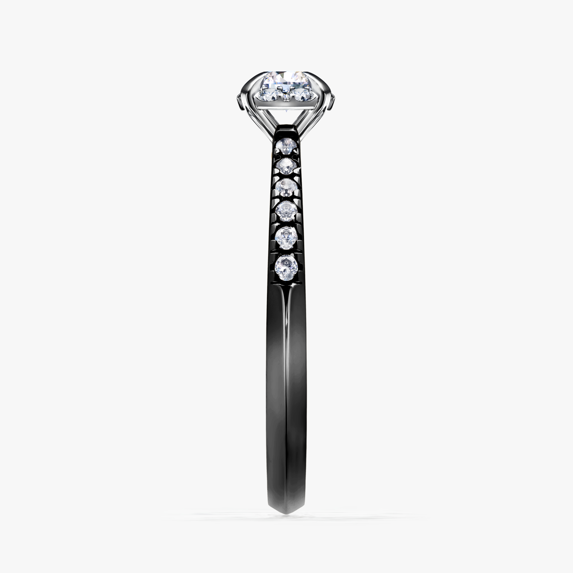 Pierścionek zaręczynowy My Princess z czarnego złota z diamentem naturalnym 0,28ct