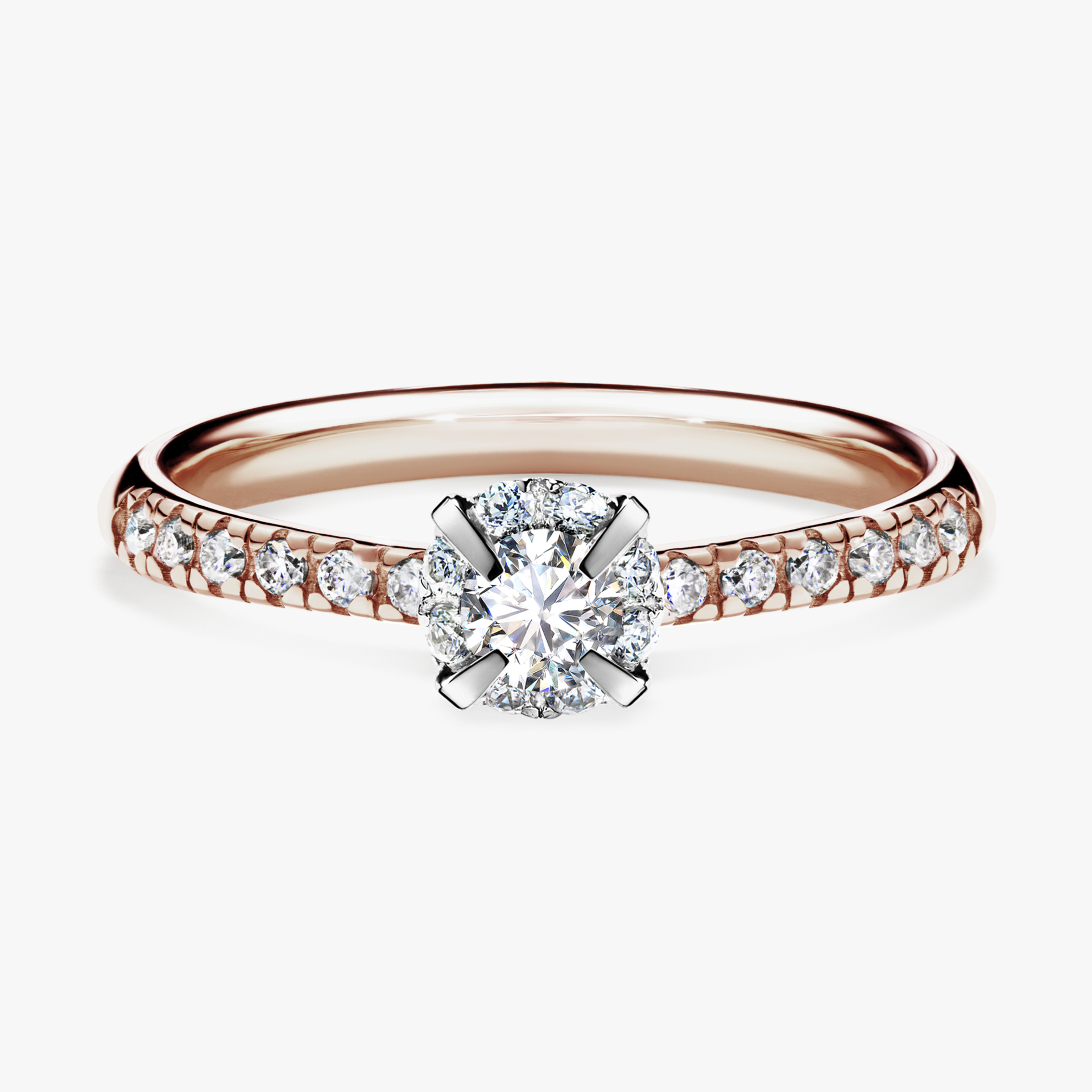 Pierścionek zaręczynowy My Princess z różowego złota z diamentem naturalnym 0,28ct