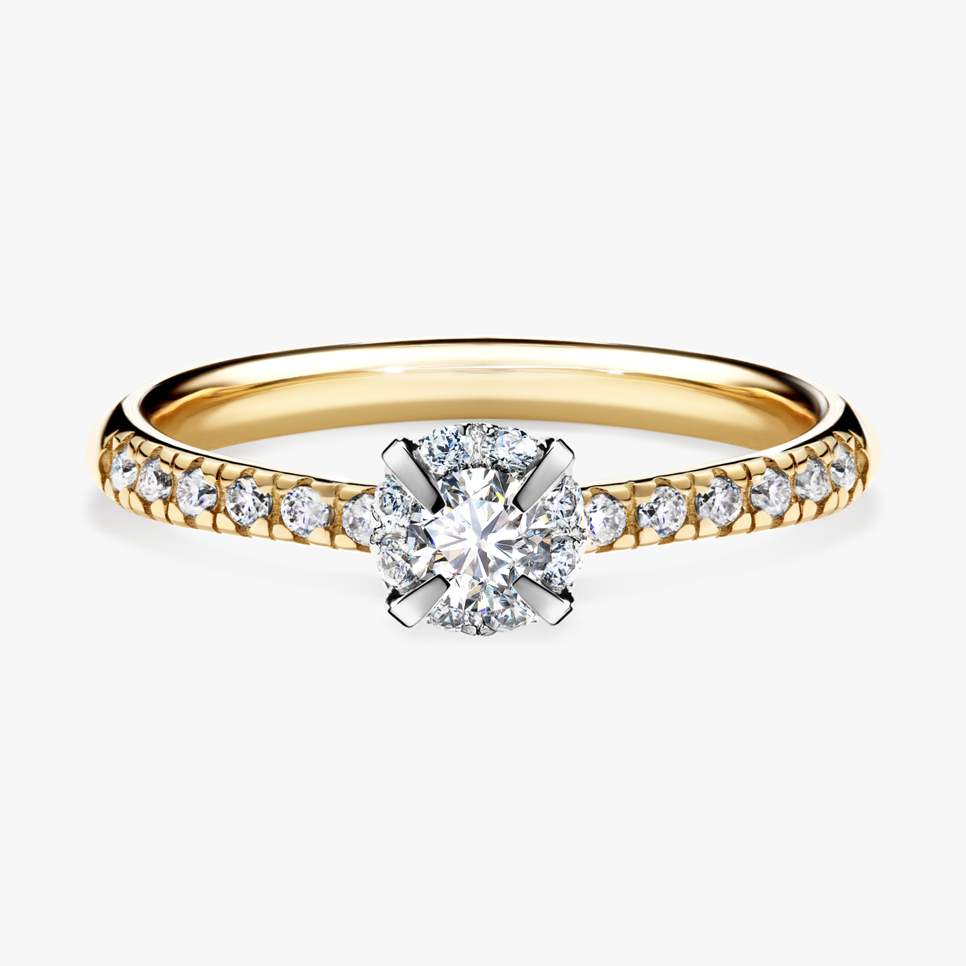 Pierścionek zaręczynowy My Princess z żółtego złota z diamentem naturalnym 0,28ct