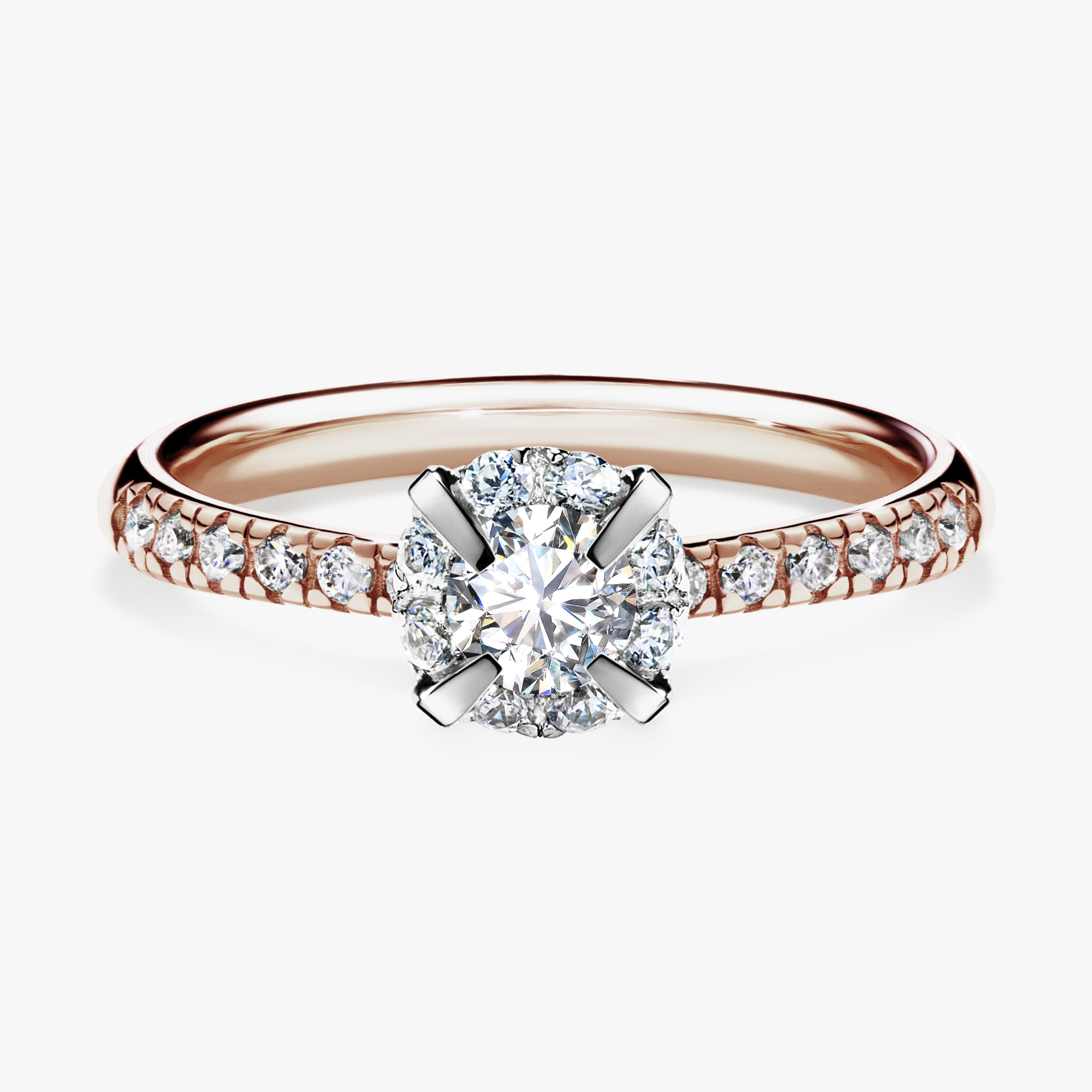 Pierścionek zaręczynowy My Princess z różowego złota z diamentem naturalnym 0,47ct
