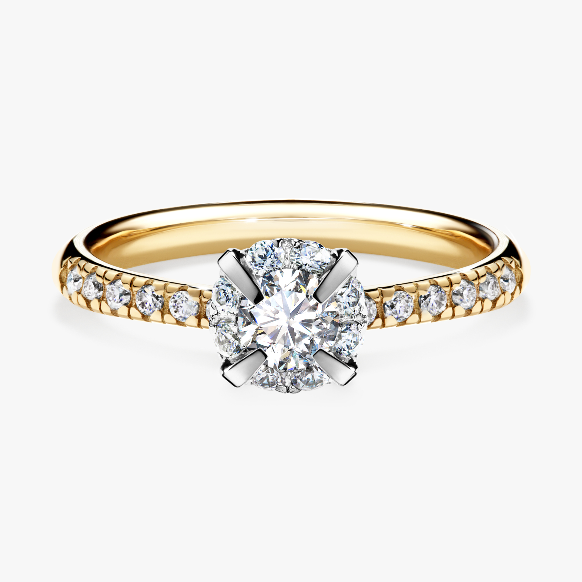Pierścionek zaręczynowy My Princess z żółtego złota z diamentem naturalnym 0,47ct