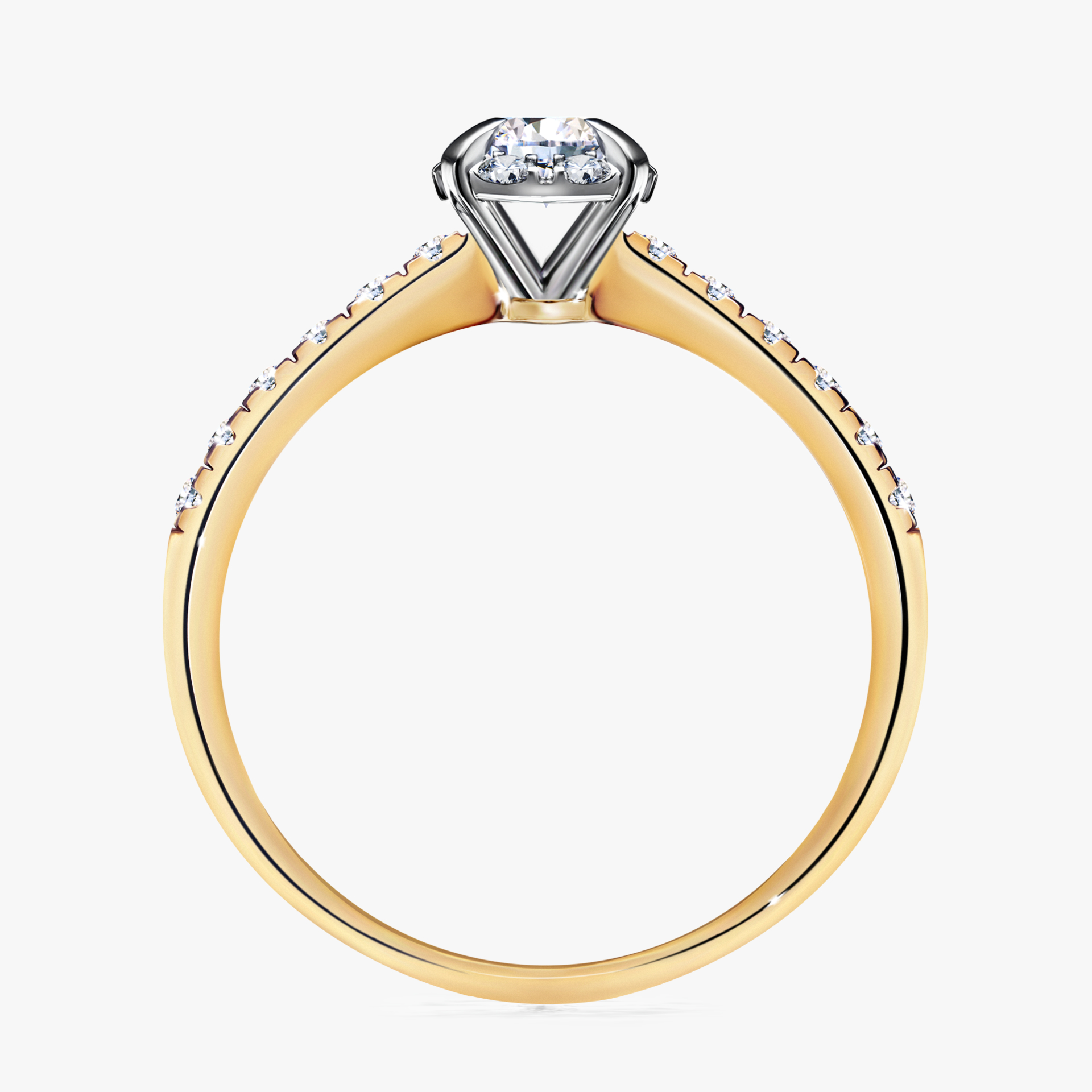 Pierścionek zaręczynowy My Princess z żółtego złota z diamentem naturalnym 0,47ct