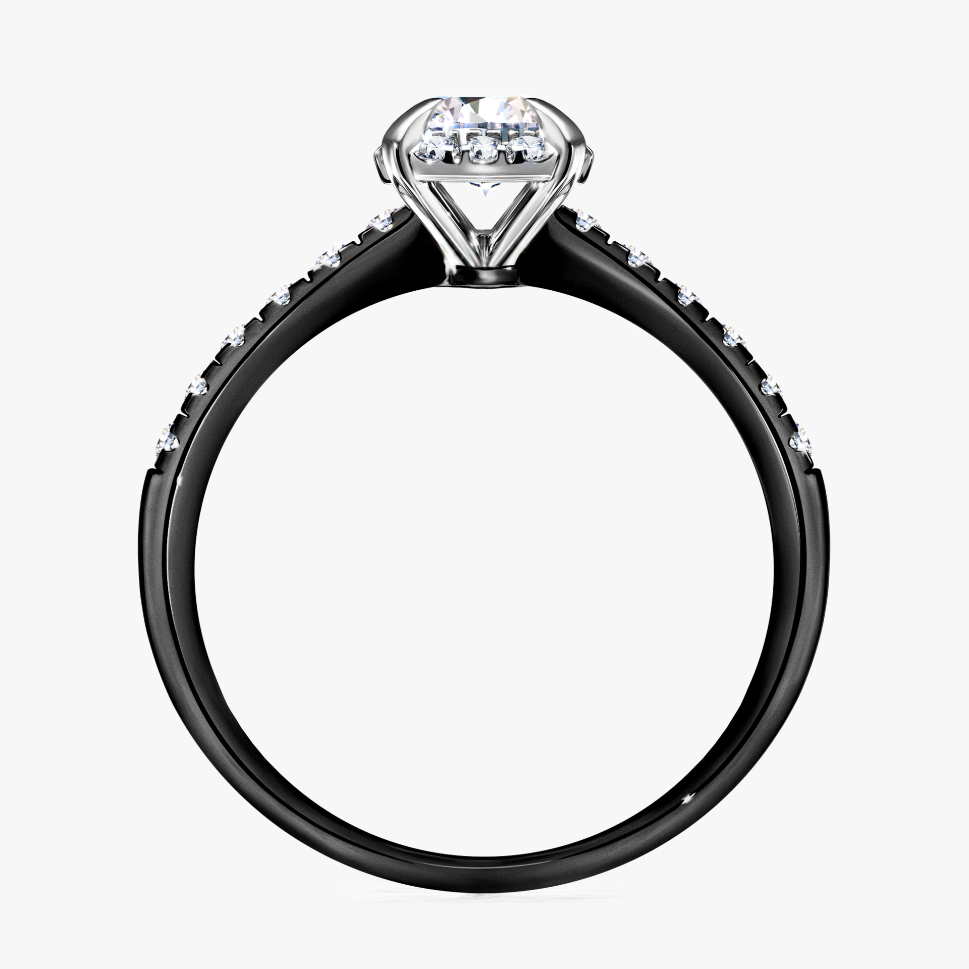 Pierścionek zaręczynowy My Princess z czarnego złota z diamentem naturalnym 0,76ct
